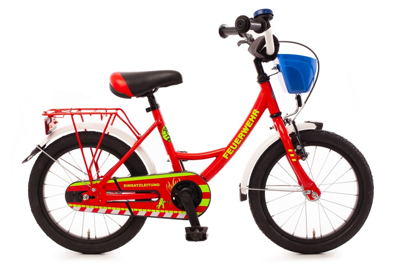 16" "Feuerwehr" Kinderfahrrad feuerrot/wei&szlig;/gelb - Bild 1