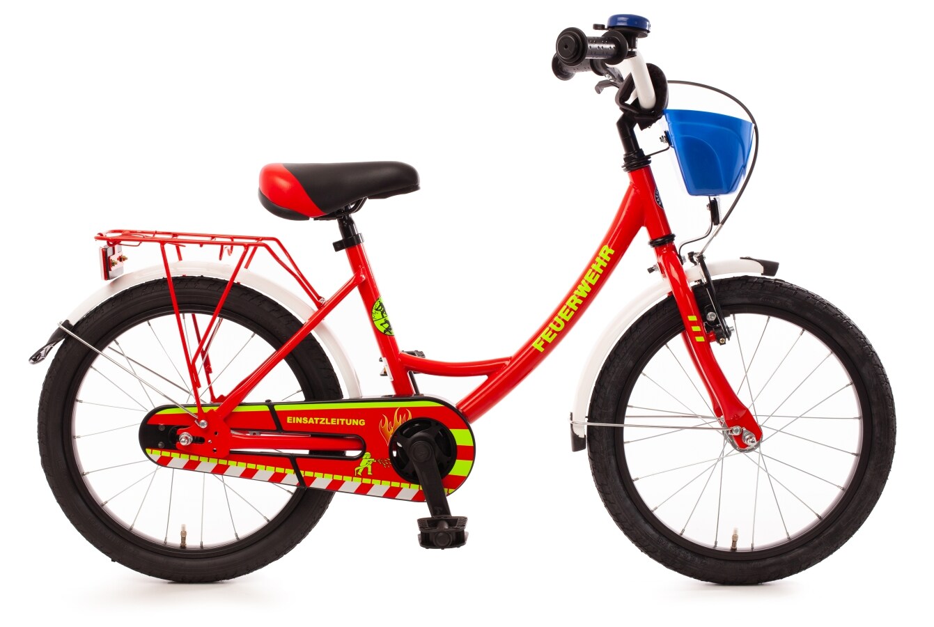 18″ „Feuerwehr“ Kinderfahrrad feuerrot/weiß/gelb | 04033365996622