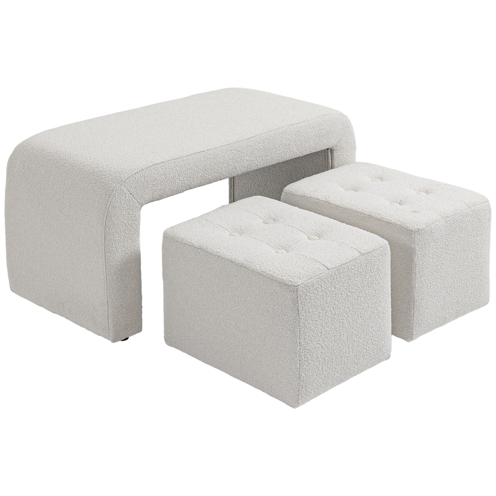 HOMCOM Fußbänke Polyester, Schaumstoff | 04255633546968