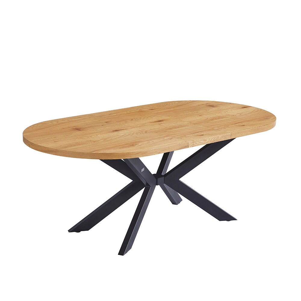 HOME DELUXE Esstisch Oval Ausziehbar AVENTI inkl. Sternfu&szlig; - 160 x 100 cm - versch. Farben - Light Oak - Bild 1