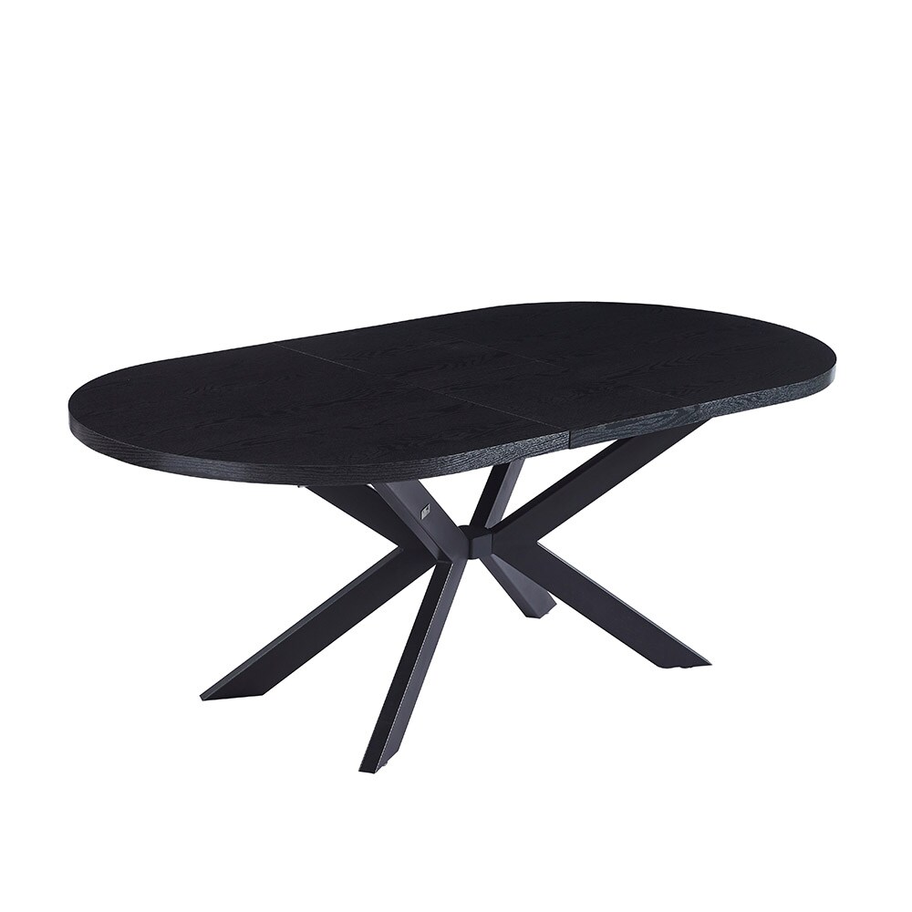 HOME DELUXE Esstisch Oval Ausziehbar AVENTI inkl. Sternfuß – 160 x 100 cm – versch. Farben – Dark Oak | 04058166271426