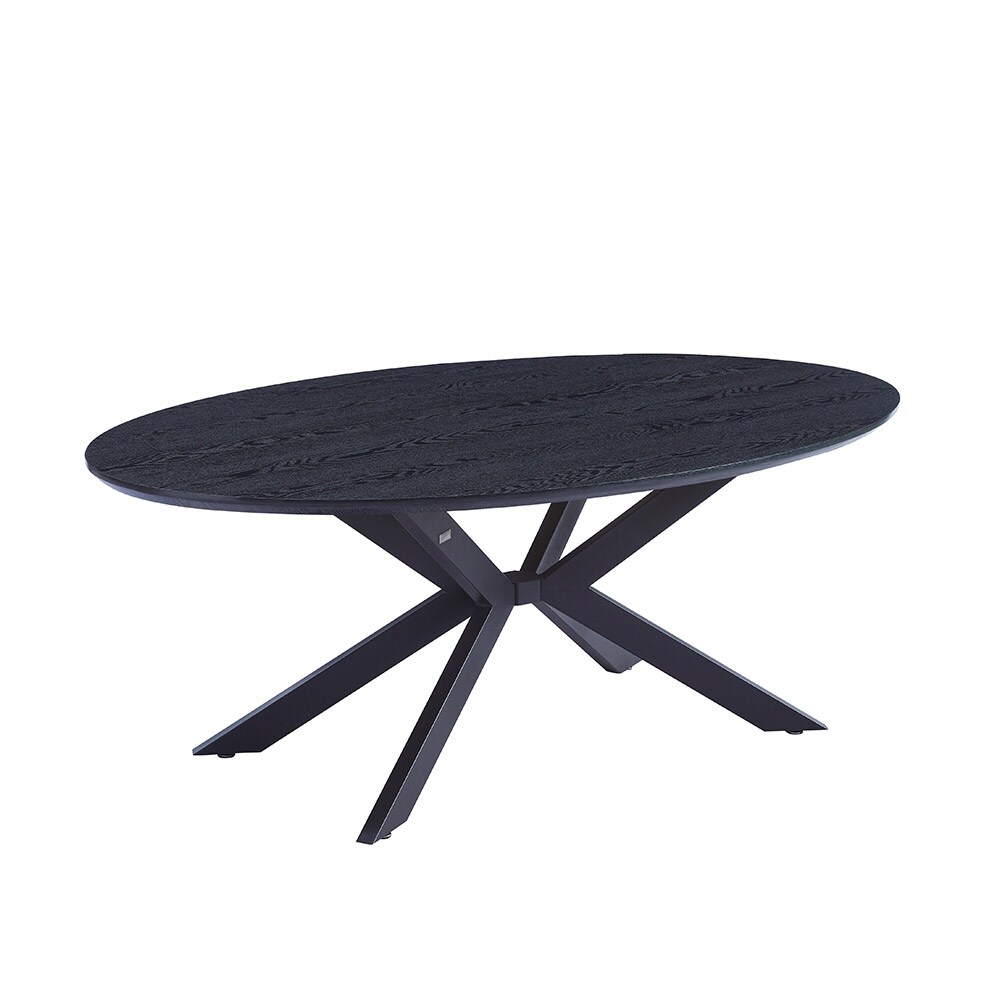 HOME DELUXE Esstisch Oval AVENTIS inkl. Sternfuß – 200 x 120 cm – versch. Farben – Dark Oak | 04058166271457