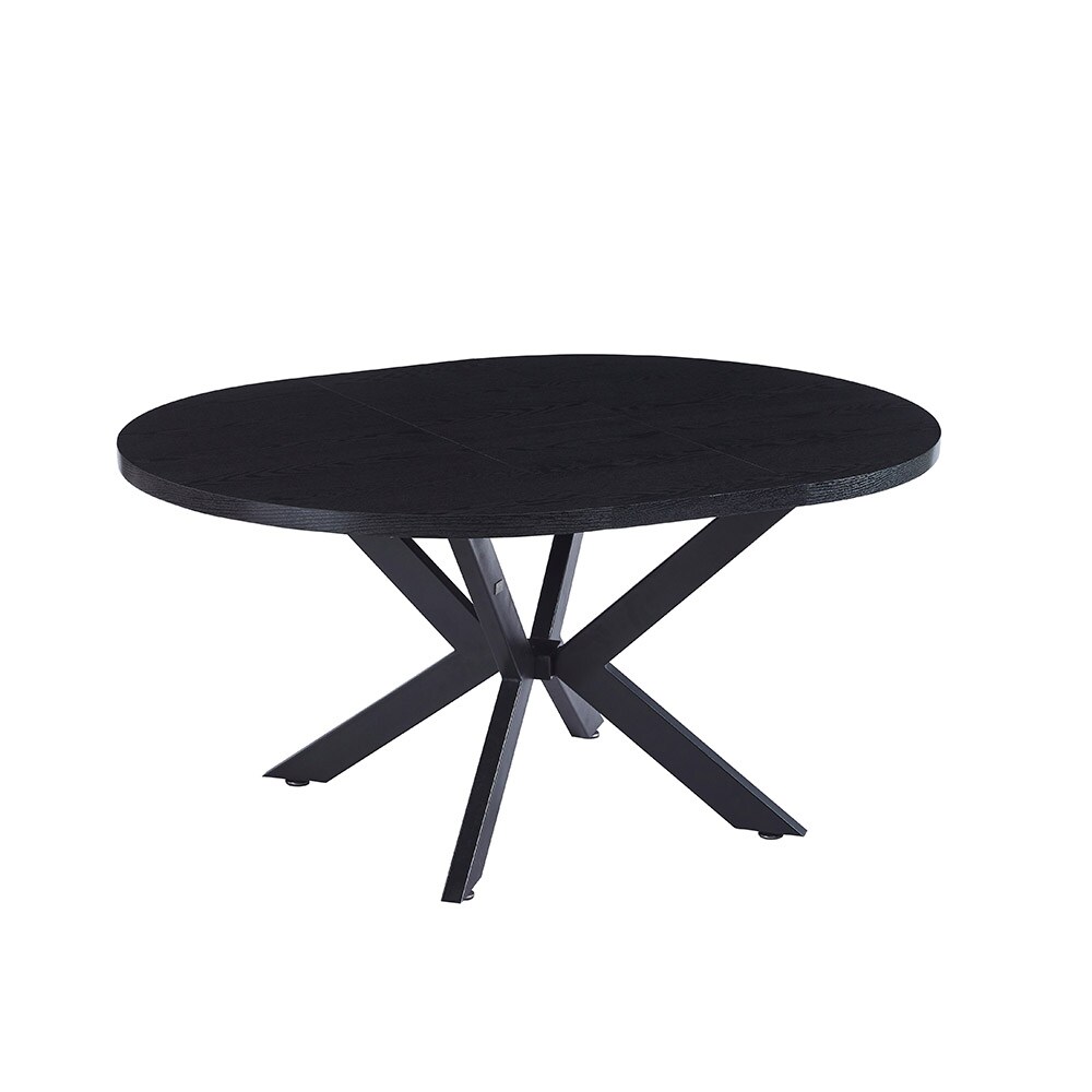 HOME DELUXE Ausziehbarer Esstisch Rund AVENTURA inkl. Sternfuß – 120 x 120 cm – versch. Farben – Dark Oak | 04058166271402