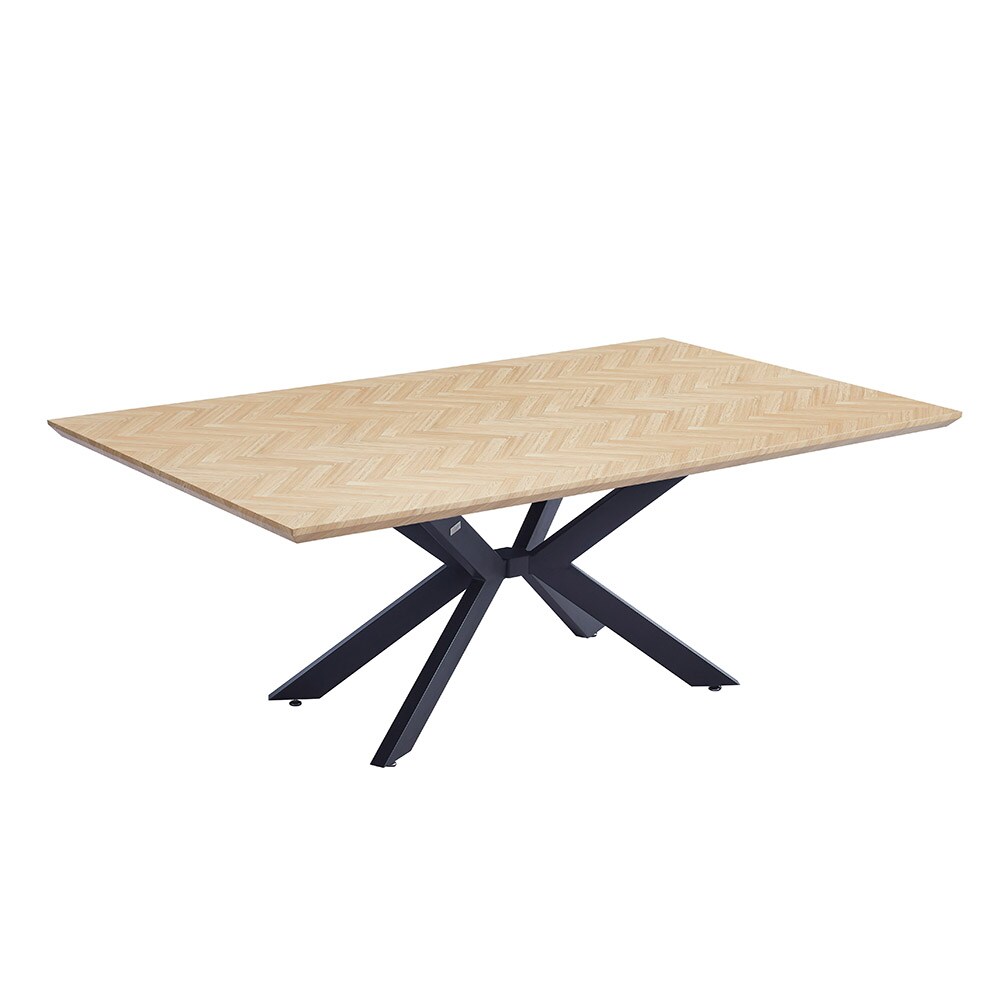 HOME DELUXE Esstisch Eckig AVENCIA inkl. Sternfu&szlig; - 200 x 120 cm - versch. Ausf&uuml;hrungen - Fishbone Oak - Bild 1