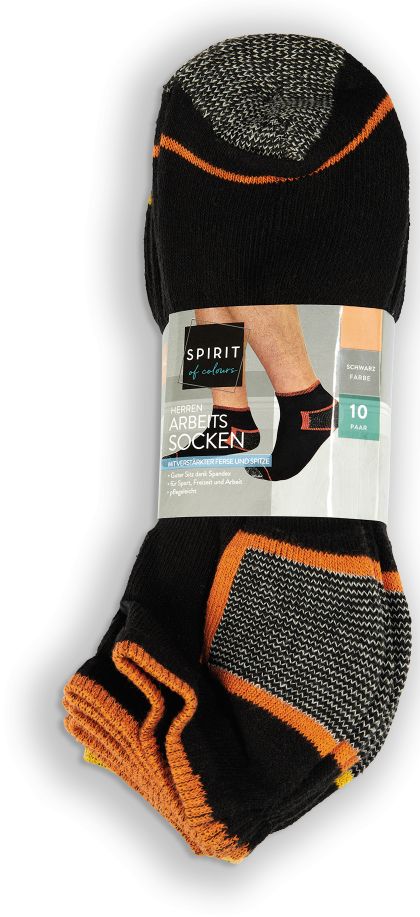 Spirit of Colours Herren Arbeitssocken Kurzschaft 10er Pack - schwarz, Gr. 39/42 - Bild 1