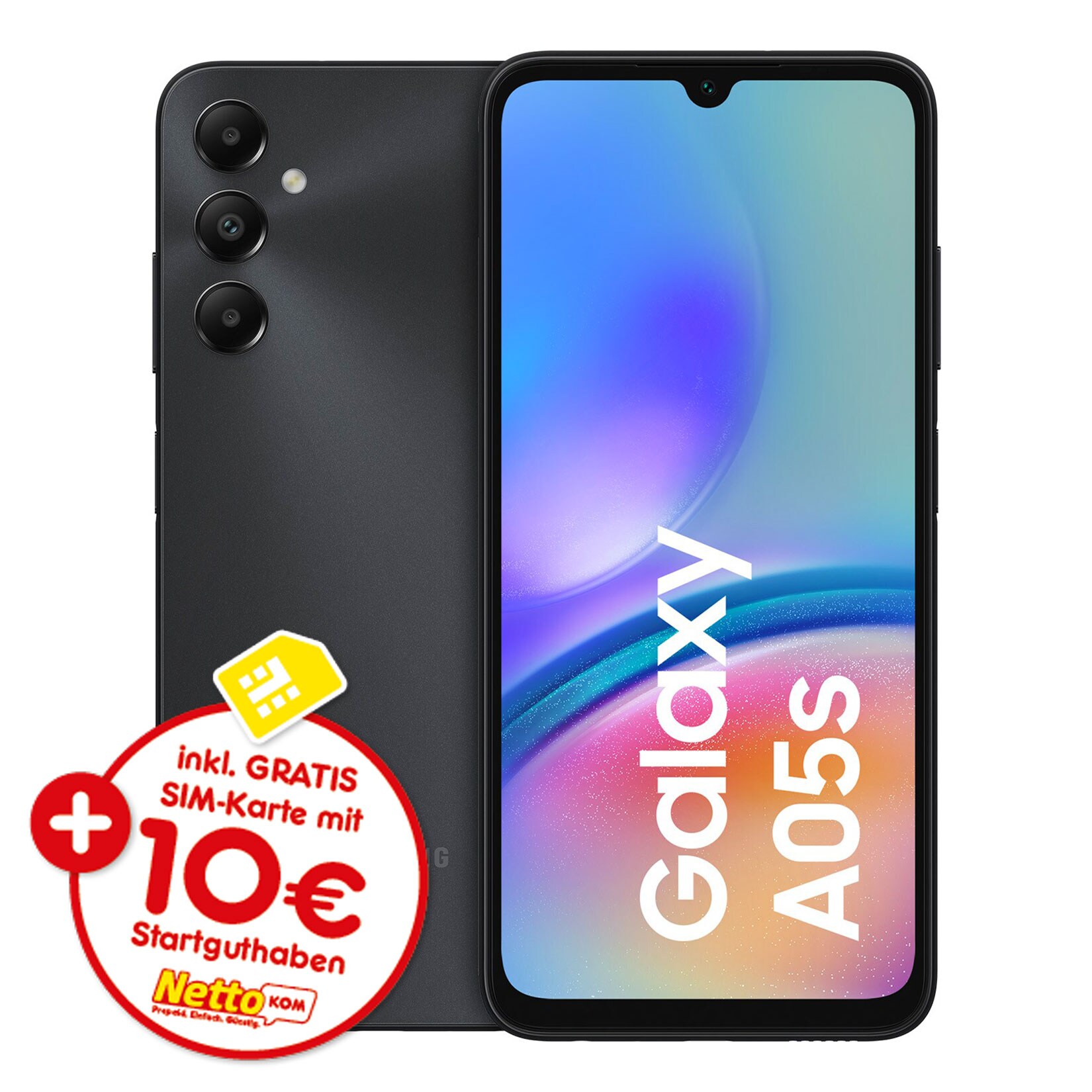 Samsung Galaxy A05s 64 GB Schwarz inkl. NettoKOM SIM-Karte mit 10&euro; Startguthaben* - Bild 1
