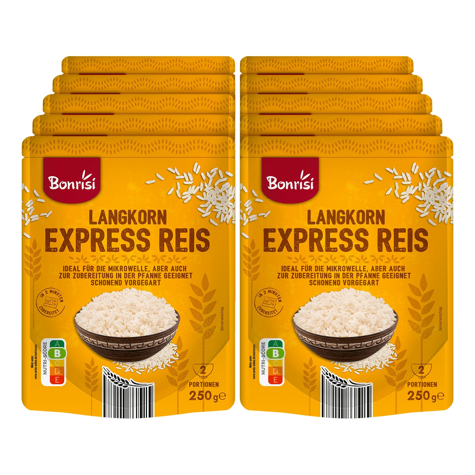 Bonrisi Expressreis Langkorn 250 g, 10er Pack - Bild 1