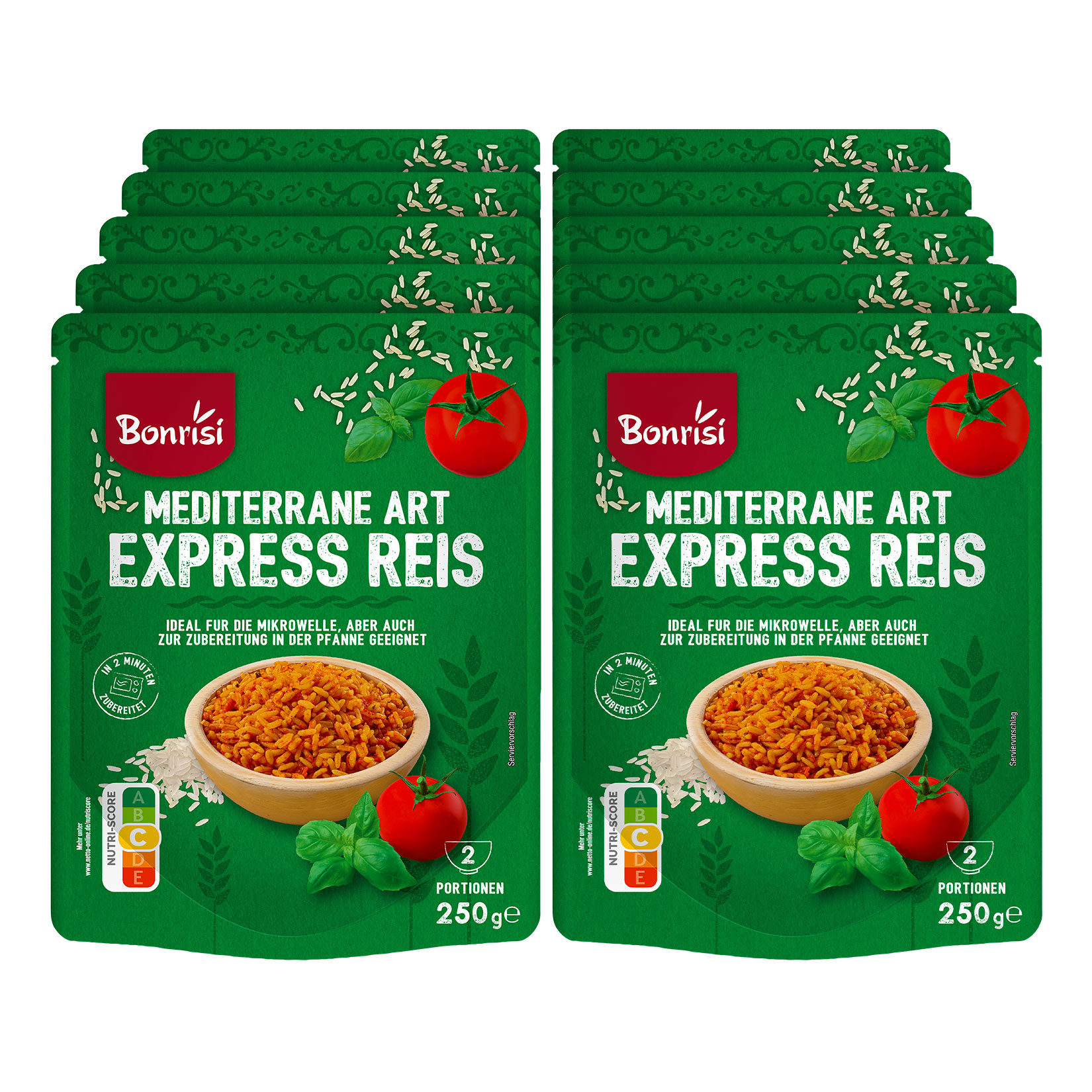 Bonrisi Expressreis Mediterran 250 g, 10er Pack - Bild 1