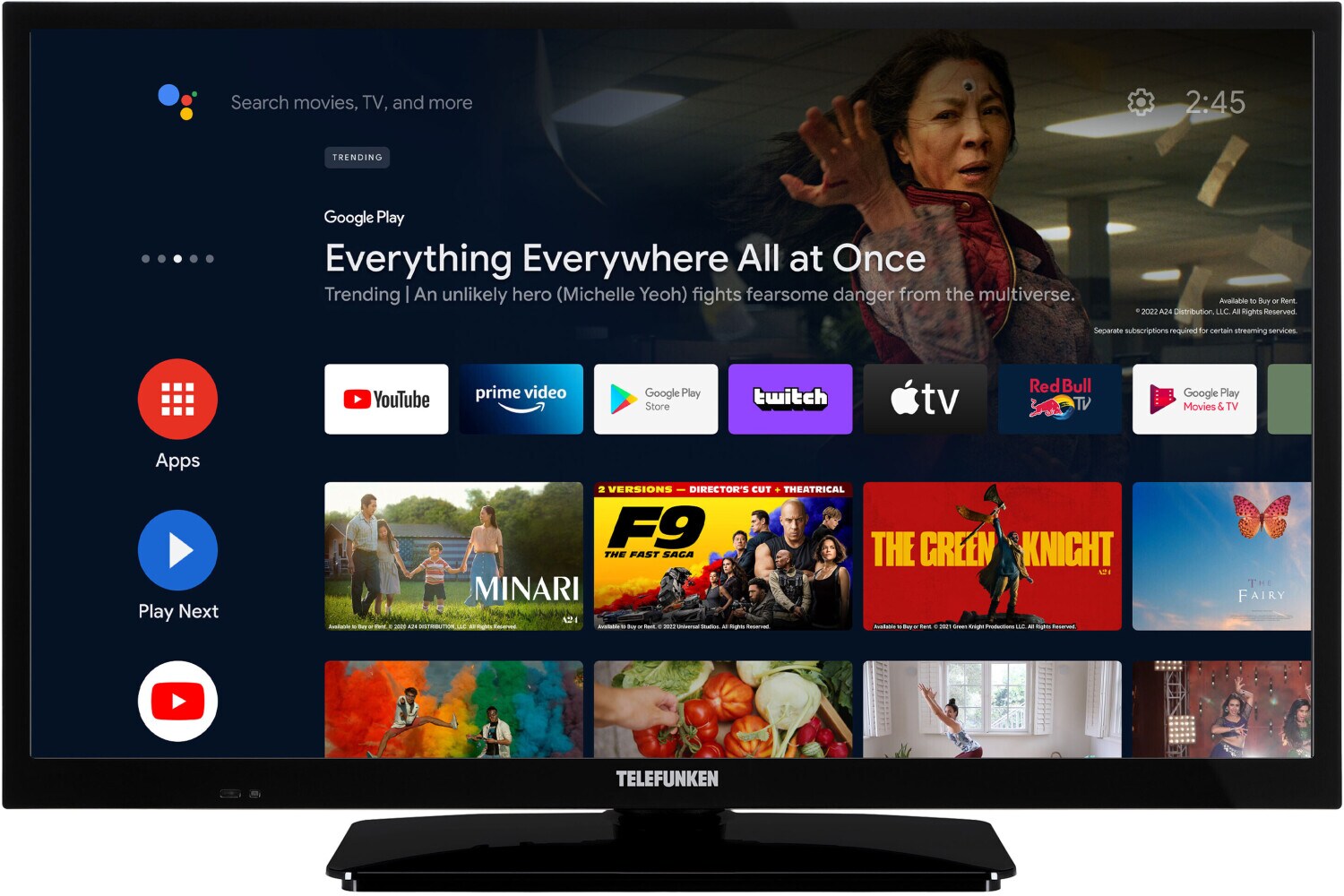 Telefunken XH24AN550MV 24 Zoll Fernseher/Android Smart TV (HD Ready, HDR, Triple-Tuner, 12 Volt) - Bild 1