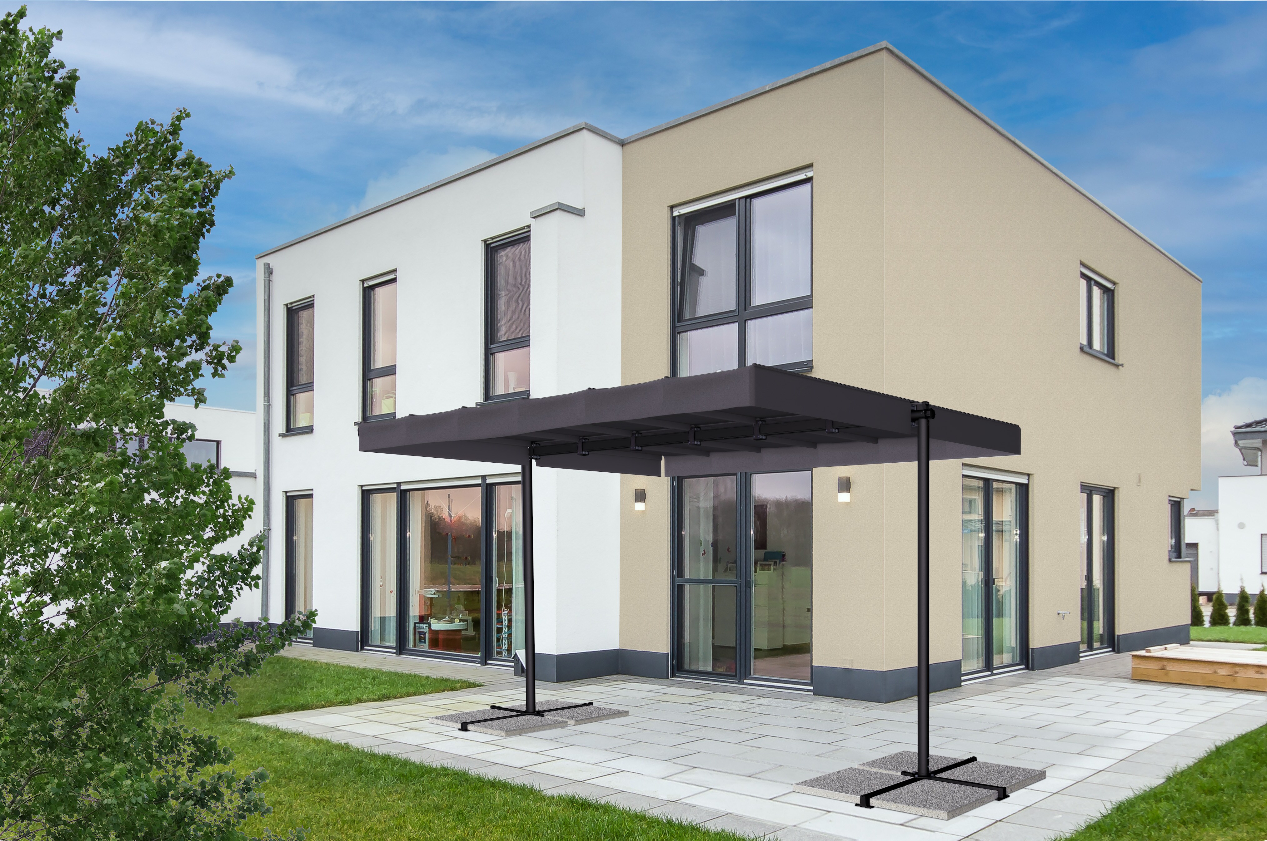 Freistehende Markise 375x250x220 cm anthrazit - Bild 1