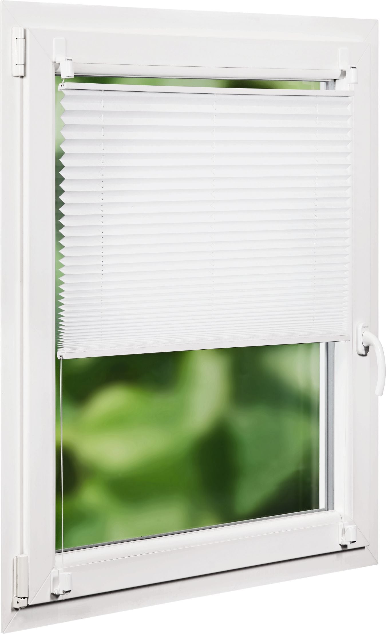 Plissee Rollo Fenster 60 x 130 cm - Wei&szlig; - Bild 1