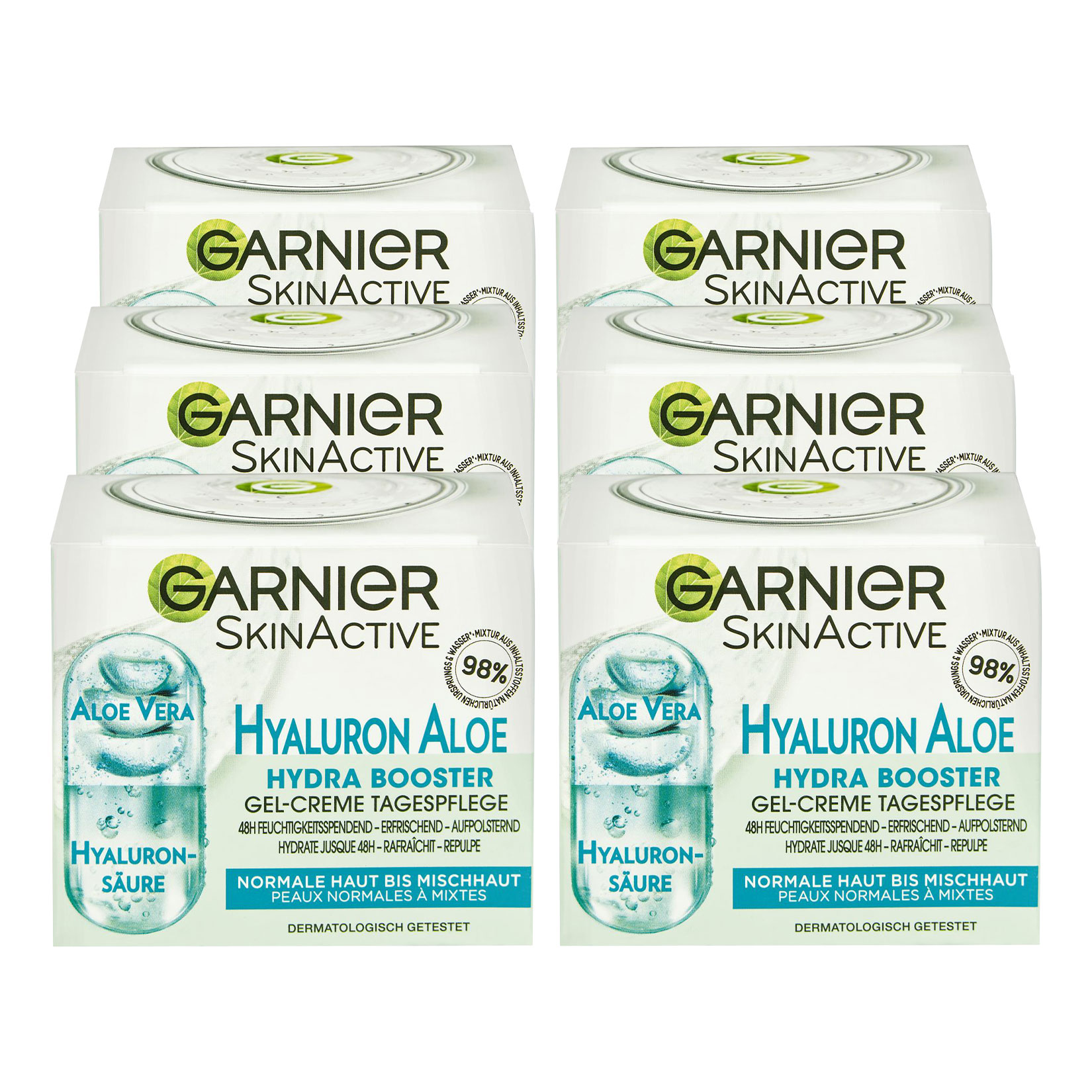 Garnier Skin Active Hyaluron Aloe 3-in-1 Gel-Creme 50 ml, 6er Pack - Bild 1