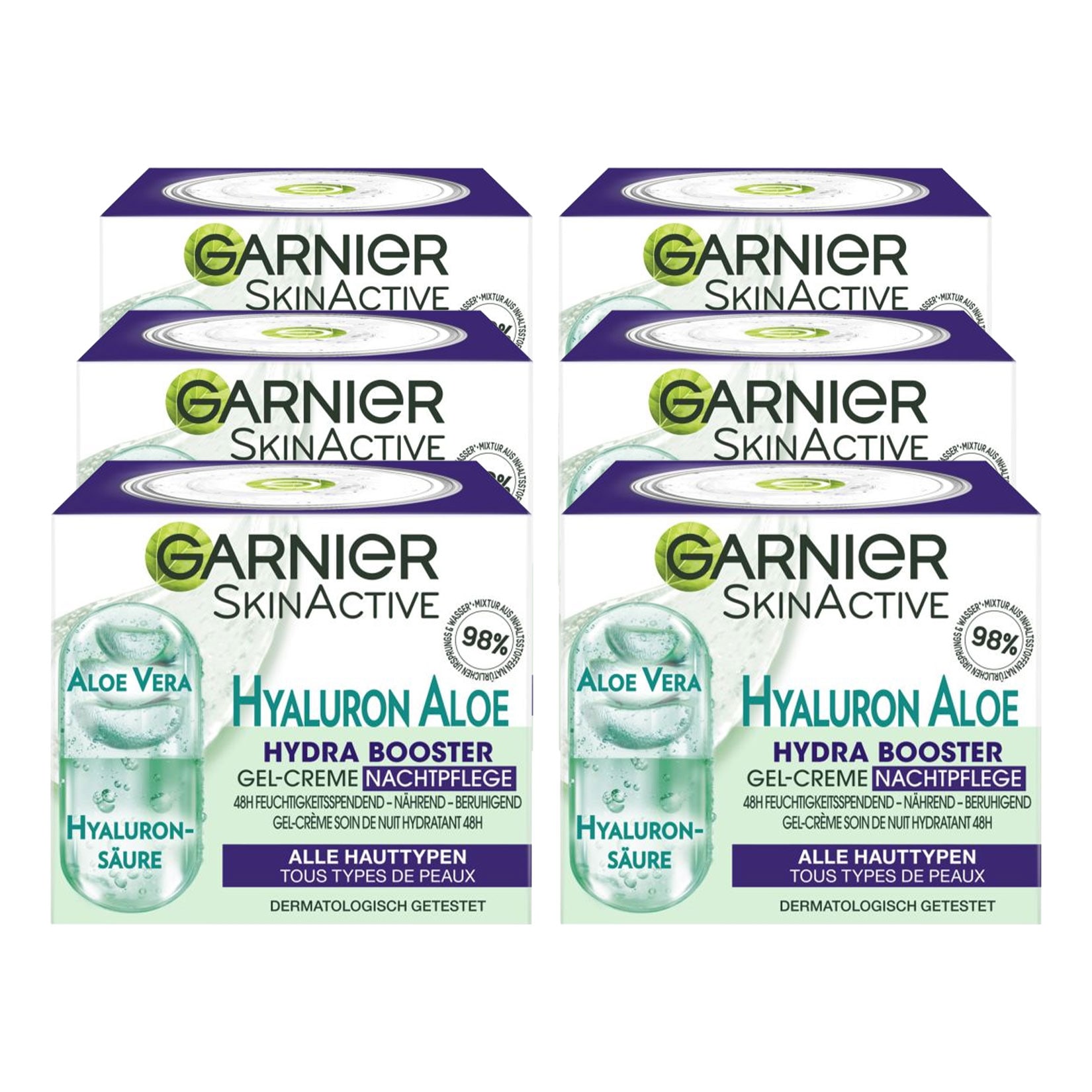Garnier Skin Acitve Hyaluron Aloe Gel-Creme Nachtpflege 50 ml, 6er Pack  online kaufen bei Netto