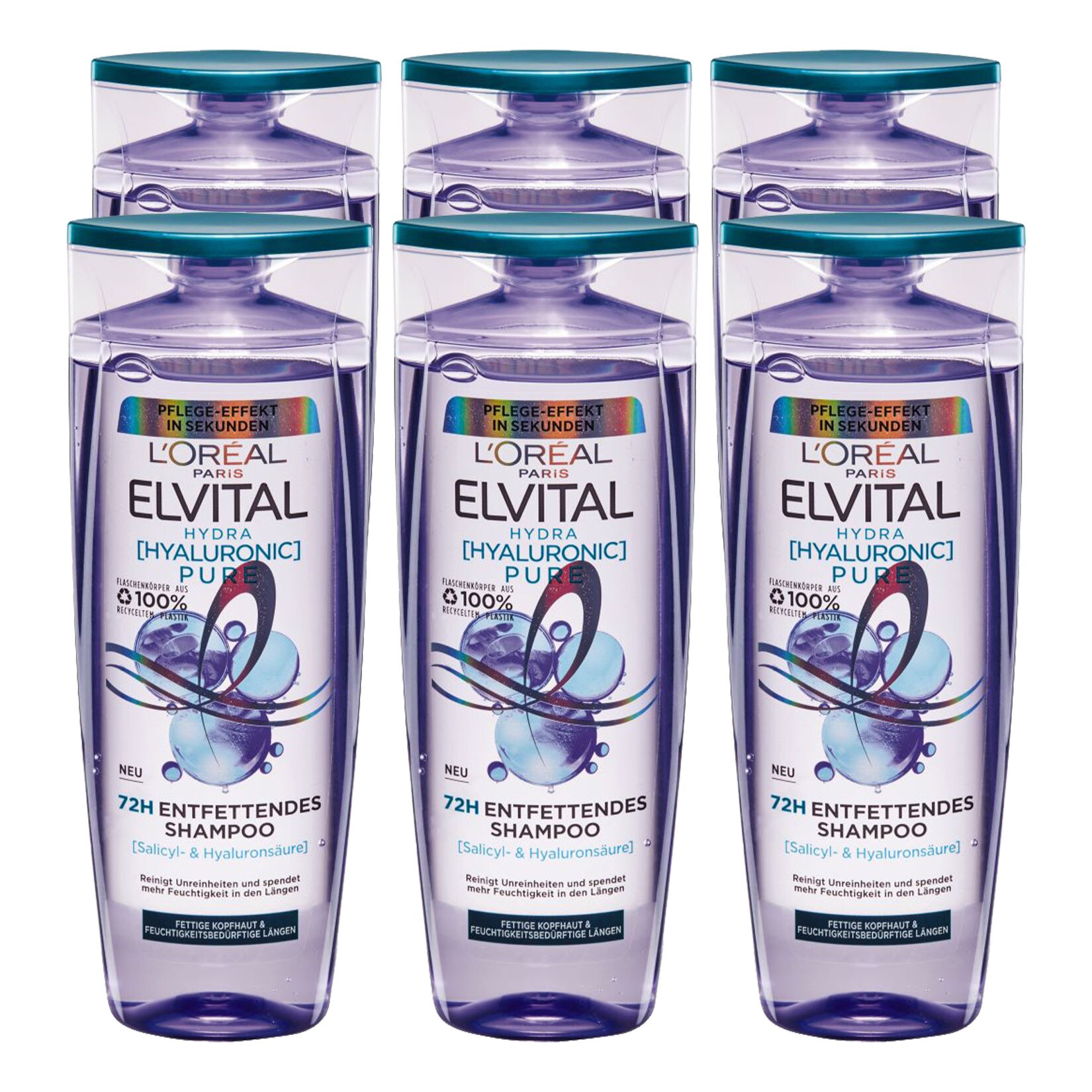 L'Oreal Elvital Shampoo Hyaluronic Pure 300 ml, 6er Pack - Bild 1