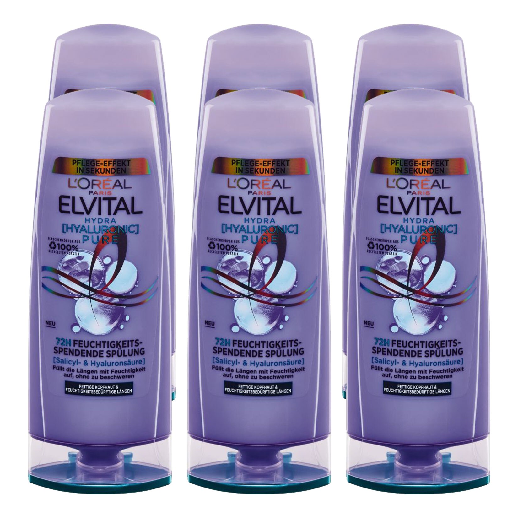 L'Oreal Elvital Hydra Hyaluronic Pure Sp&uuml;lung 250 ml, 6er Pack - Bild 1