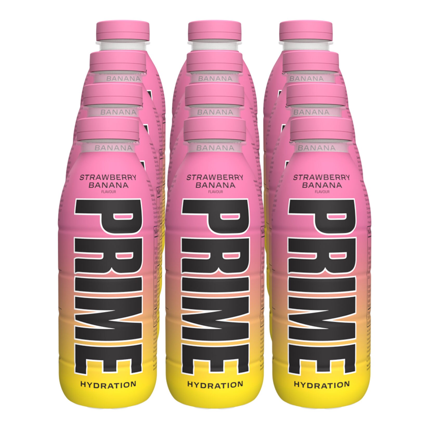 Prime Hydration Strawberry Banana 0,5 Liter, 12er Pack - Bild 1