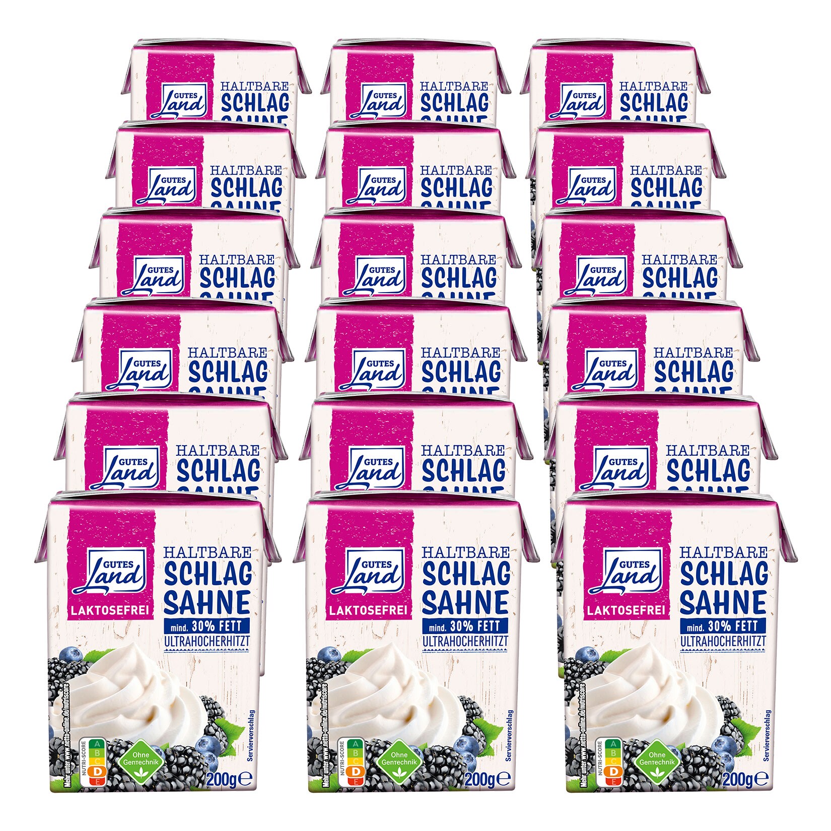 Gutes Land laktosefreie H-Schlagsahne 200 g, 18er Pack - Bild 1
