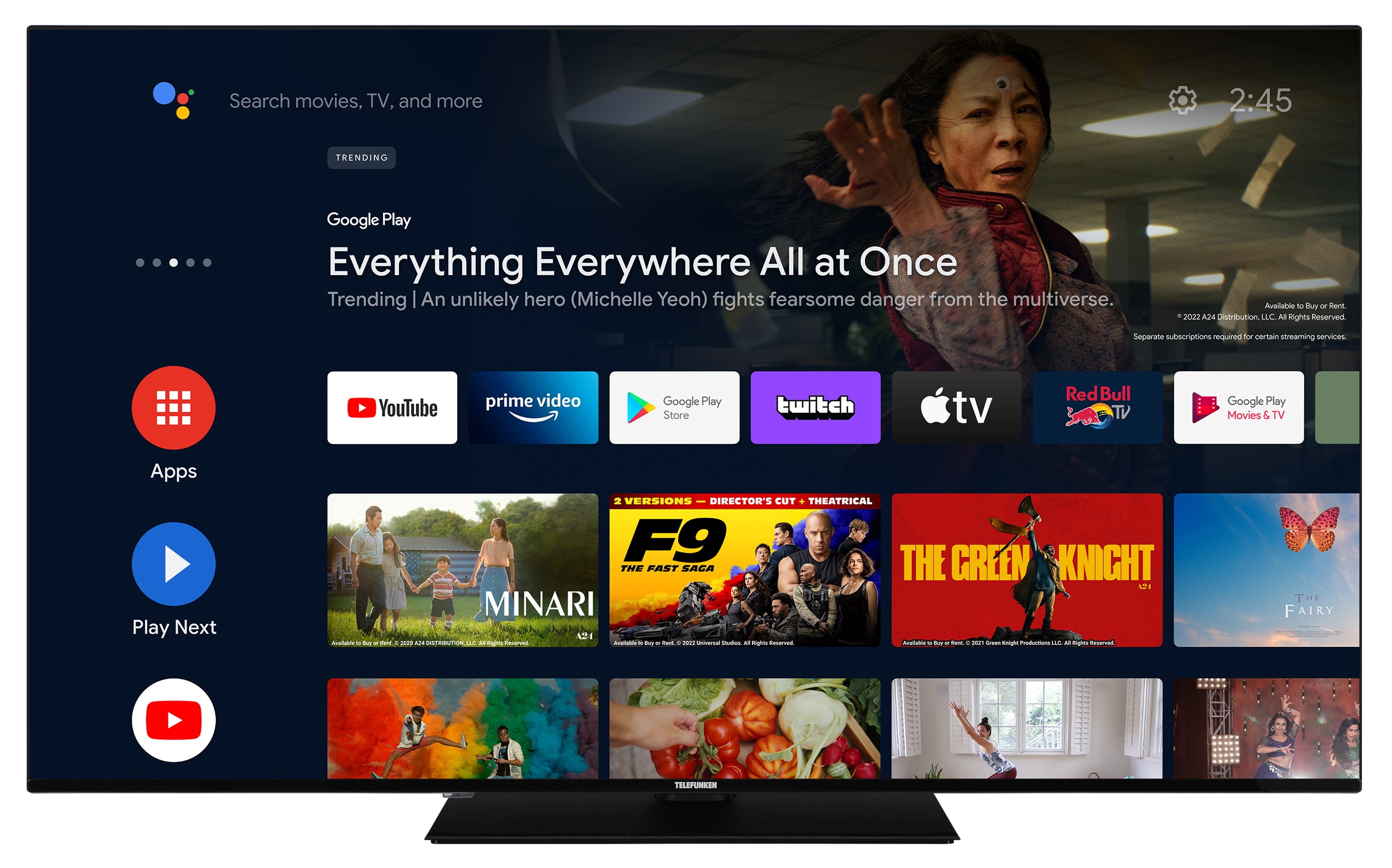 TELEFUNKEN D65U750X2CW 65 Zoll Fernseher / Android Smart TV (4K Ultra HD, HDR Dolby Vision, Triple-Tuner) - Bild 1