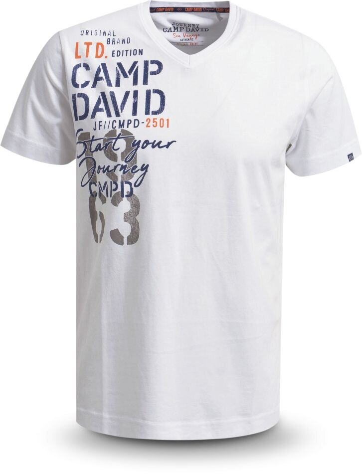 Camp David T-Shirt RH V neck 1/2 Gr. XXL weiss | 04065741033096