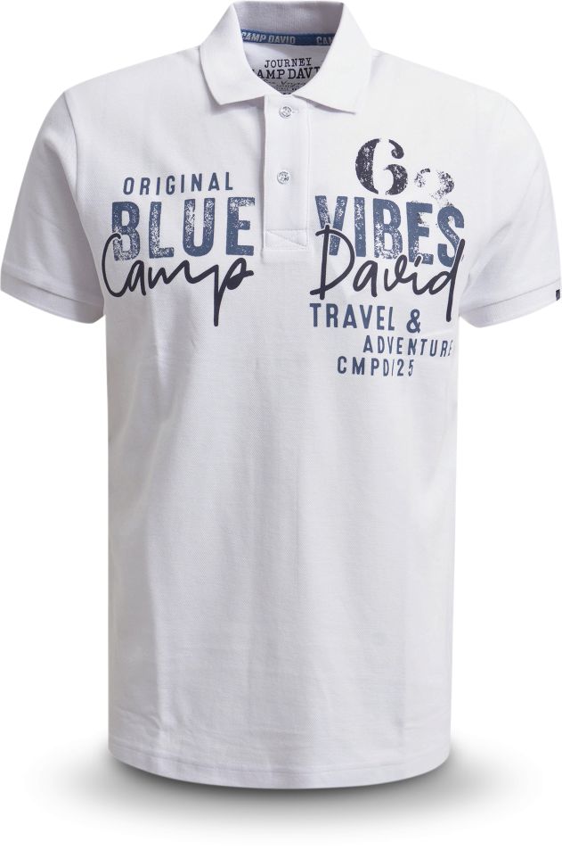 Camp David Polo-Shirt 1/2 Gr. L weiss - Bild 1