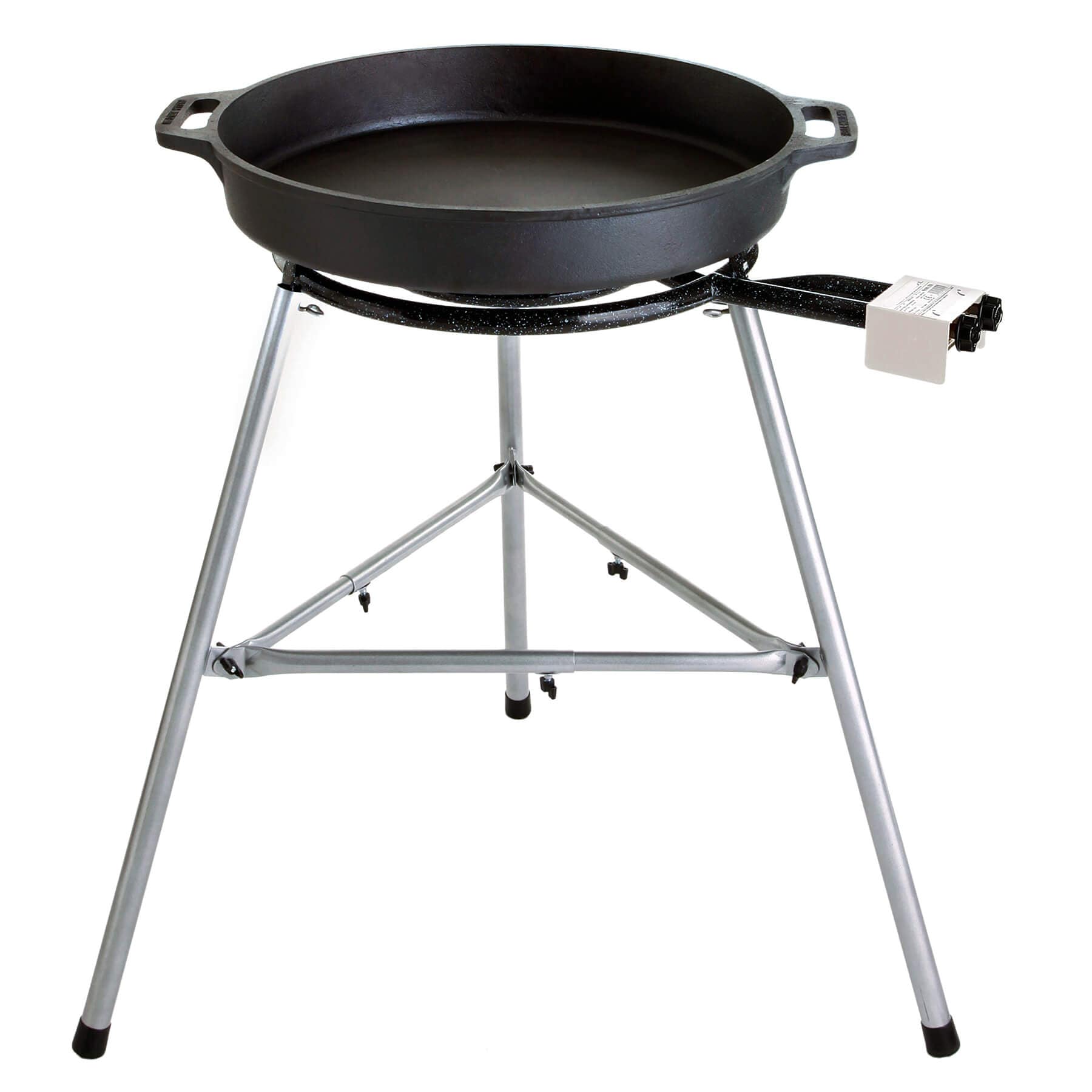 Gro&szlig;es Grillset: Pfanne 80 cm mit 3-Ring-Brenner und Dreibein-St&auml;nder - ideal f&uuml;r Gastro/Catering - Bild 1