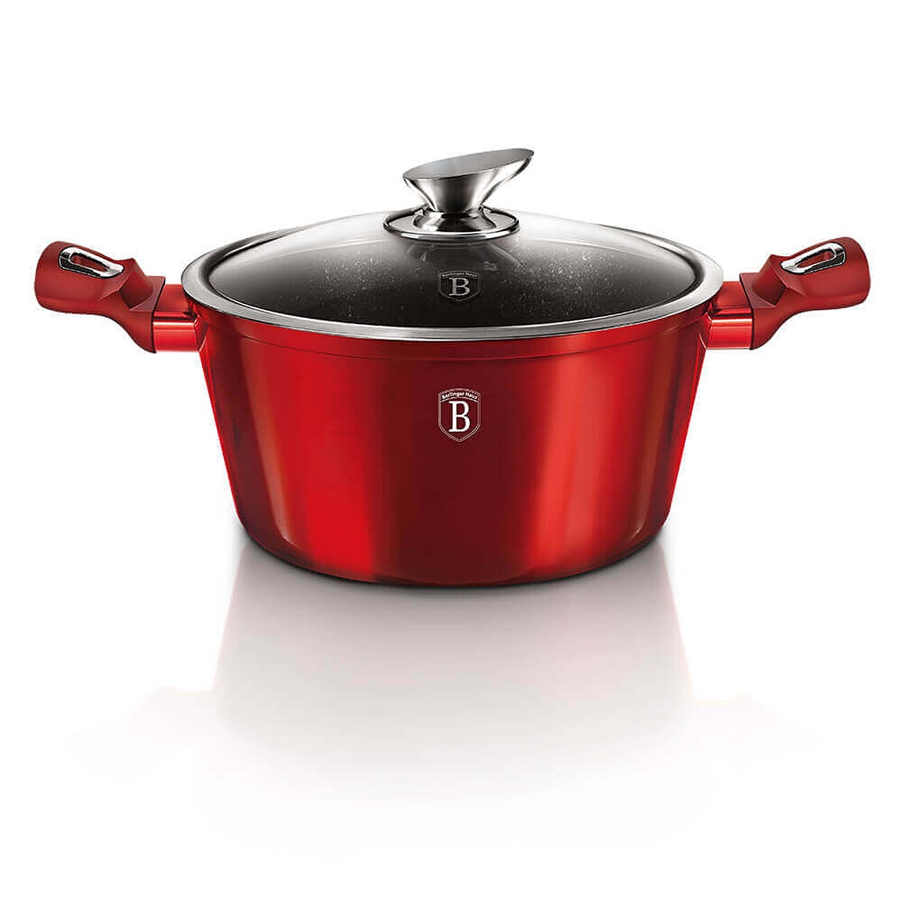 Berlinger Haus BH/1256N Metallic Line Burgundy Kasserolle in Rot mit Deckel Topf Durchmesser 20 cm | 05999056766556
