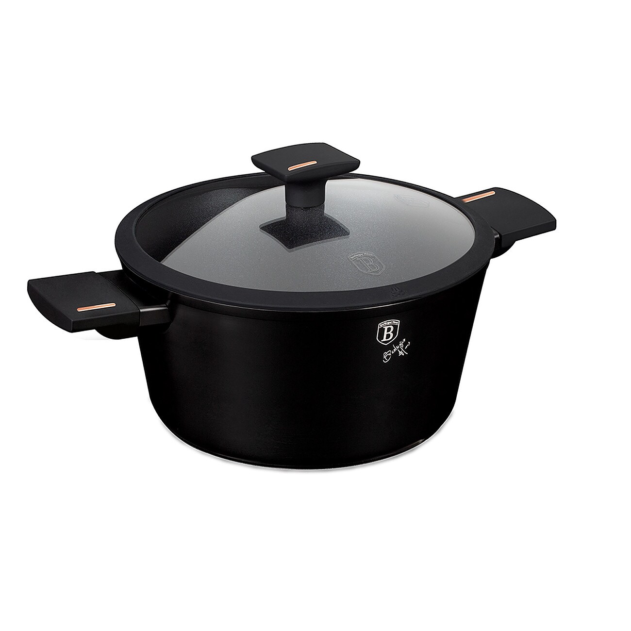 Berlinger Haus BH/7086 Monaco Collection Kasserolle in Schwarz mit Deckel Topf Durchmesser 20 cm | 05999108431371