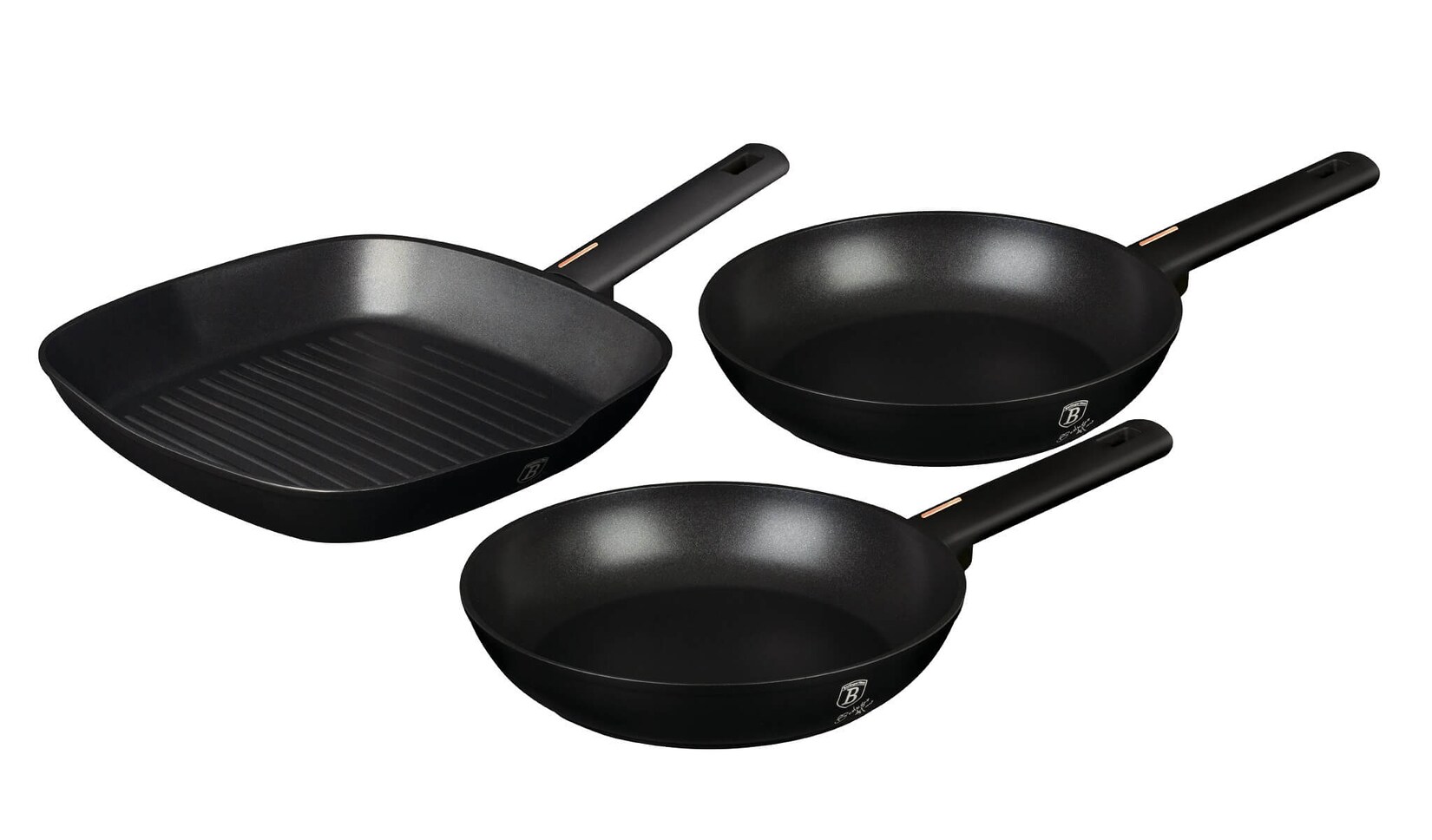 Berlinger Haus BH/7096 Monaco Collection Bratpfannen Set 3 tlg. in schwarz | 05999108431470