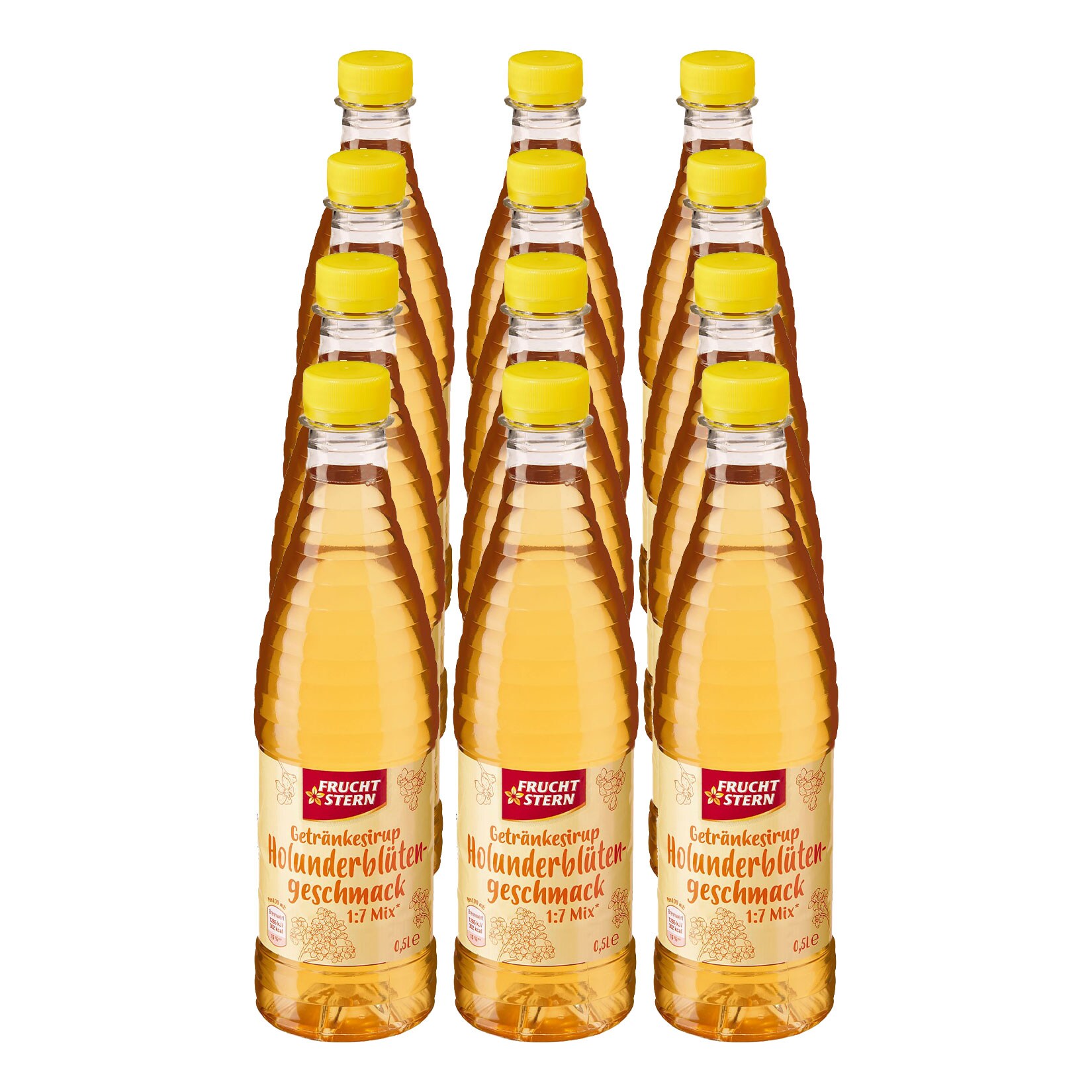Fruchtstern Getr&auml;nkesirup Holunderbl&uuml;tengeschmack 0,5 Liter, 12er Pack - Bild 1