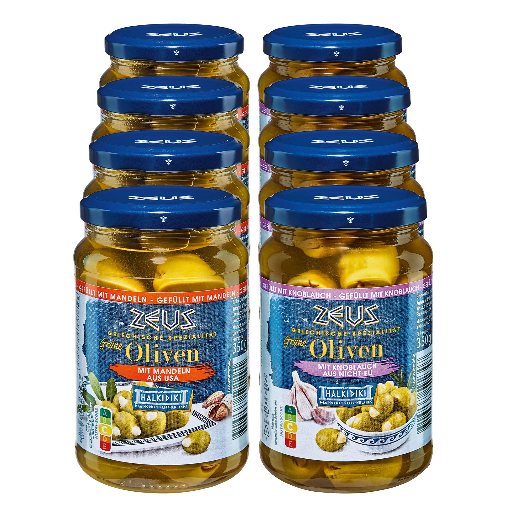 Zeus Oliven gef&uuml;llt 200 g, verschiedene Sorten, 8er Pack - Bild 1