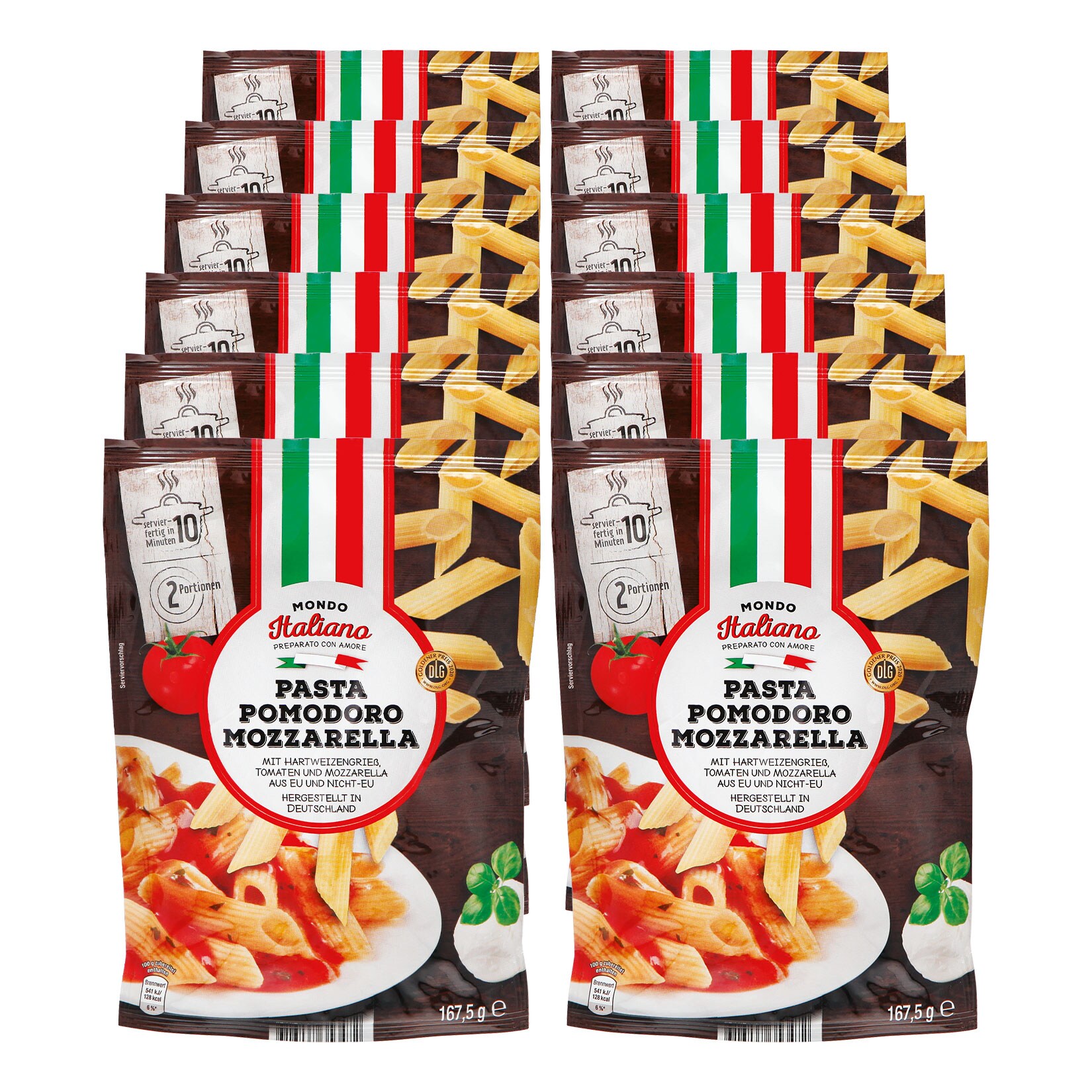 Mondo Italiano Pasta Tomate-Mozzarella 167,5 g, 12er Pack - Bild 1