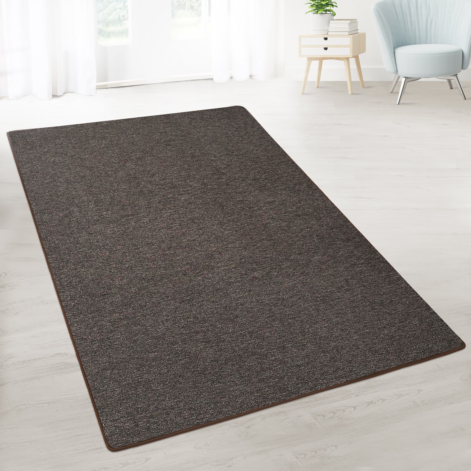 casa pura Teppich London Dunkelbraun 91
