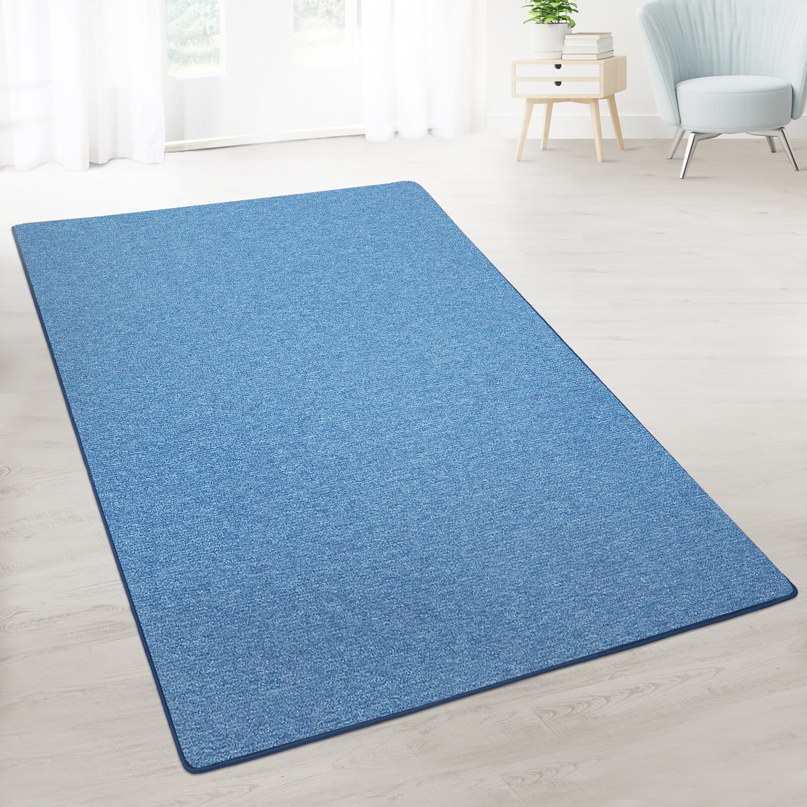 casa pura Teppich-Läufer auf Maß London Hellblau 86