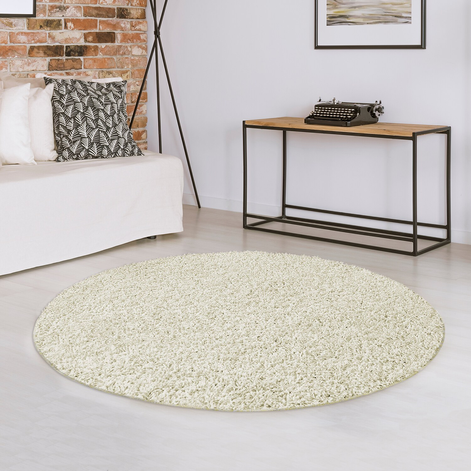 Karat Shaggy-Teppich | Barcelona | Creme 171 | Rund - Bild 1