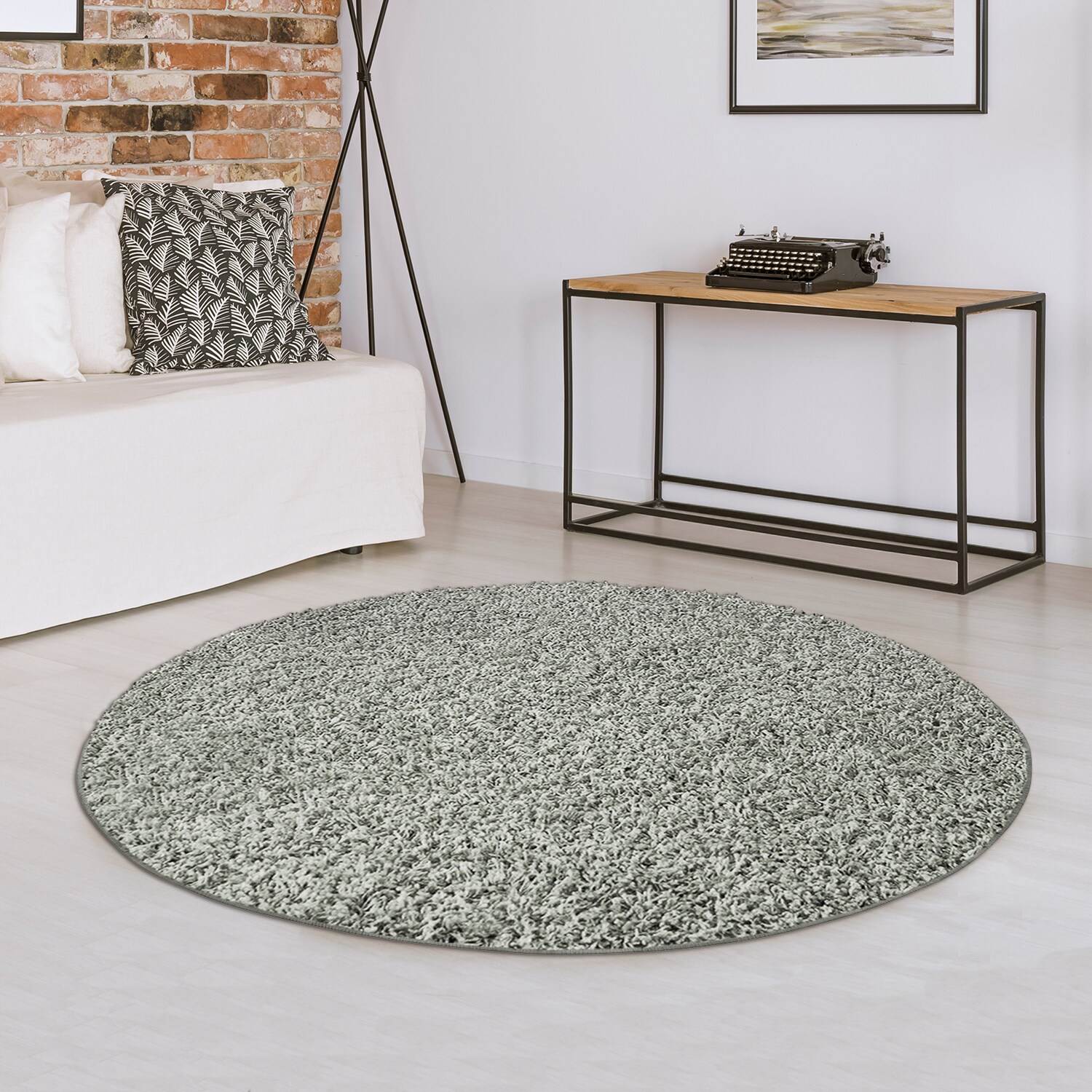 Karat Shaggy-Teppich | Barcelona | Grau 375 | Rund - Bild 1