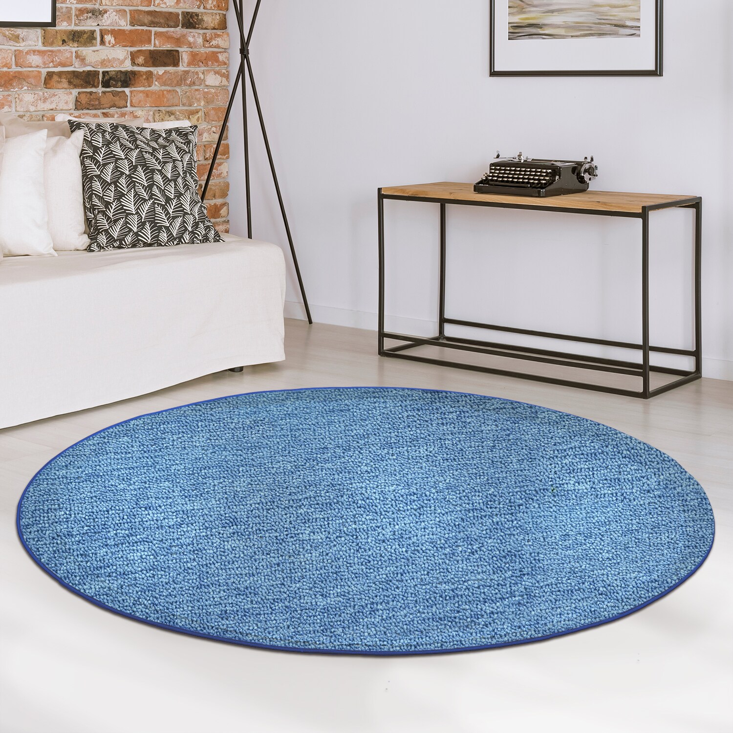 Karat Teppich London Hellblau 86 Rund