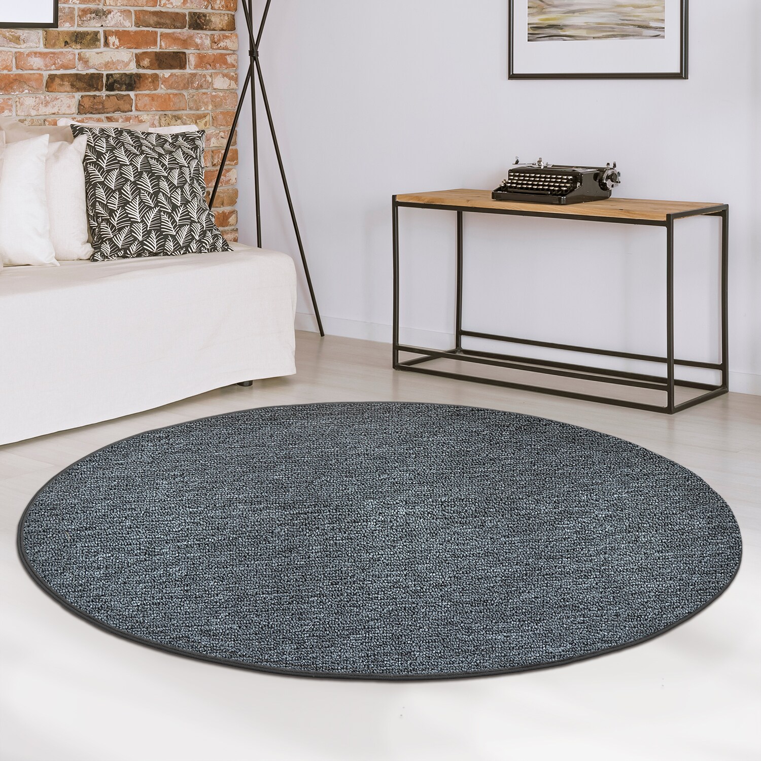 Karat Teppich London Dunkelgrau 78 Rund