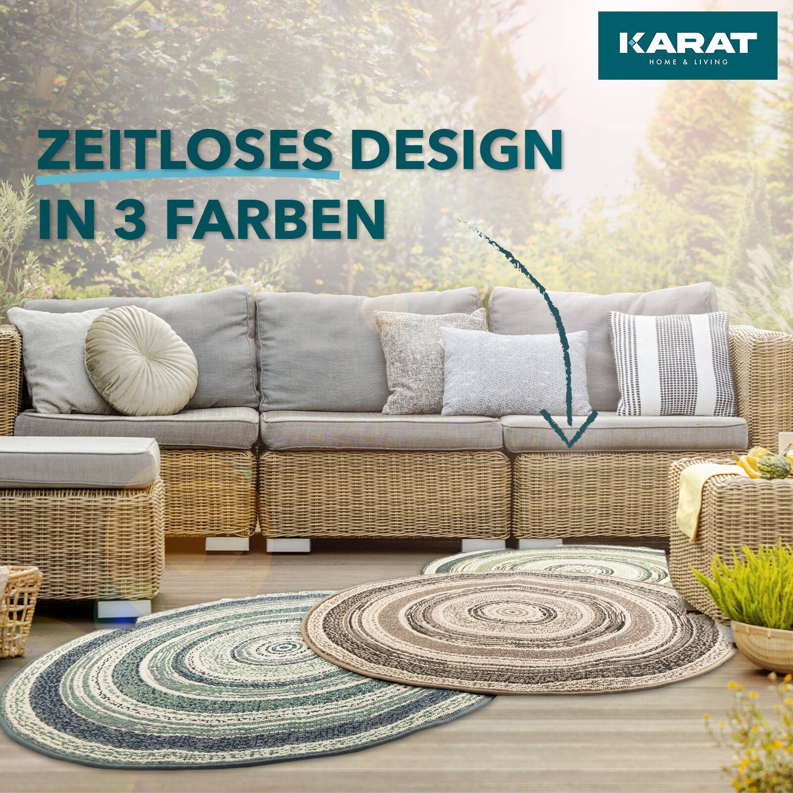 Karat Outdoorteppich Zoe Beige-Grau