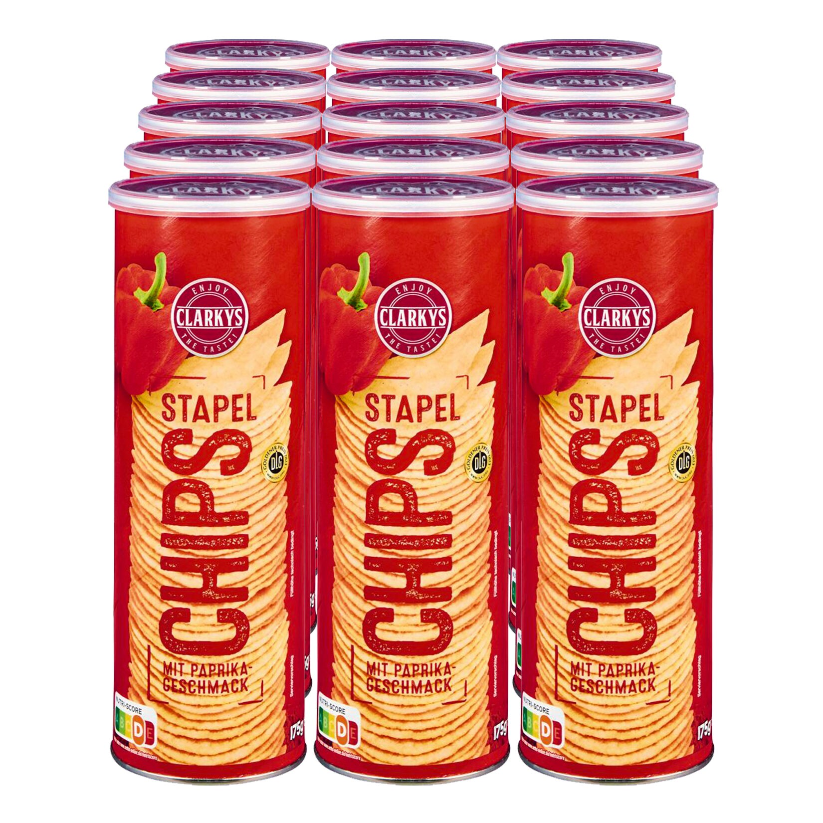 Clarkys Stapelchips Paprika 175 g, 15er Pack - Bild 1