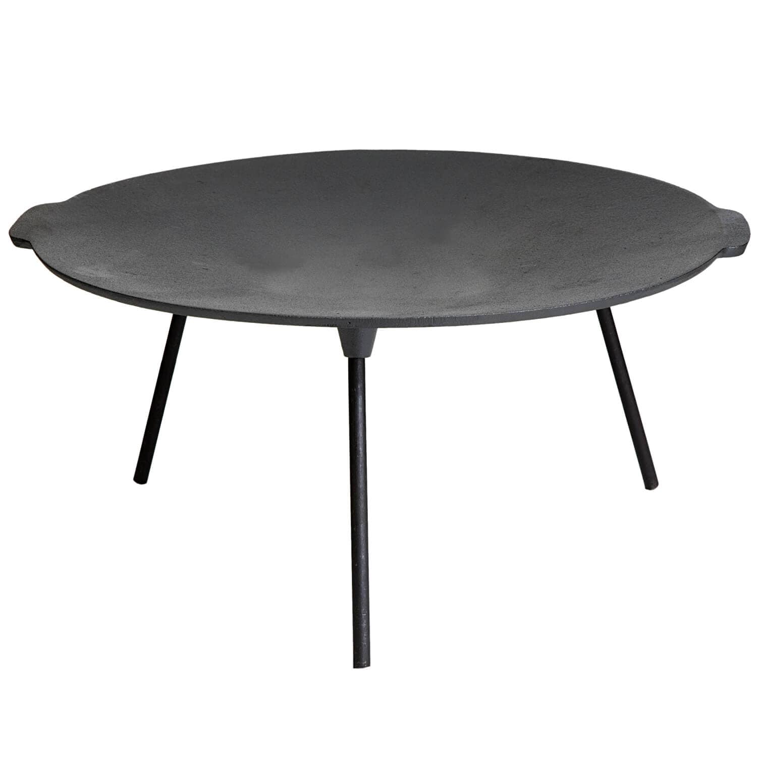 Massive Gussschale &Oslash; 45 cm, 4 cm tief, 23 cm hoch, mit abnehmbaren F&uuml;&szlig;en: Robuste Gusseisen Feuerschale f&uuml;r Koch- und Grill-Eins&auml;tze - Bild 1