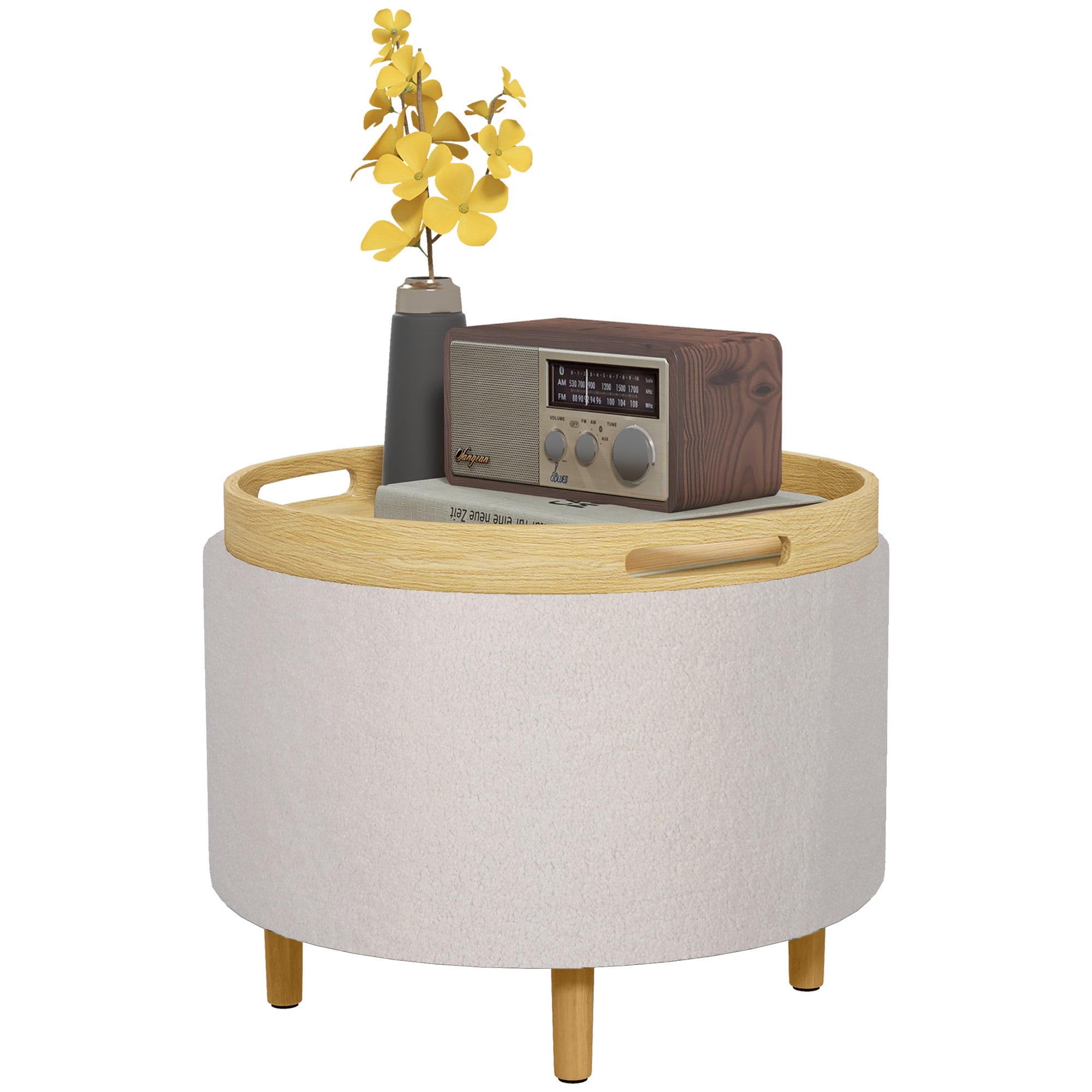 HOMCOM Sitzhocker Polyester, MDF - Bild 1