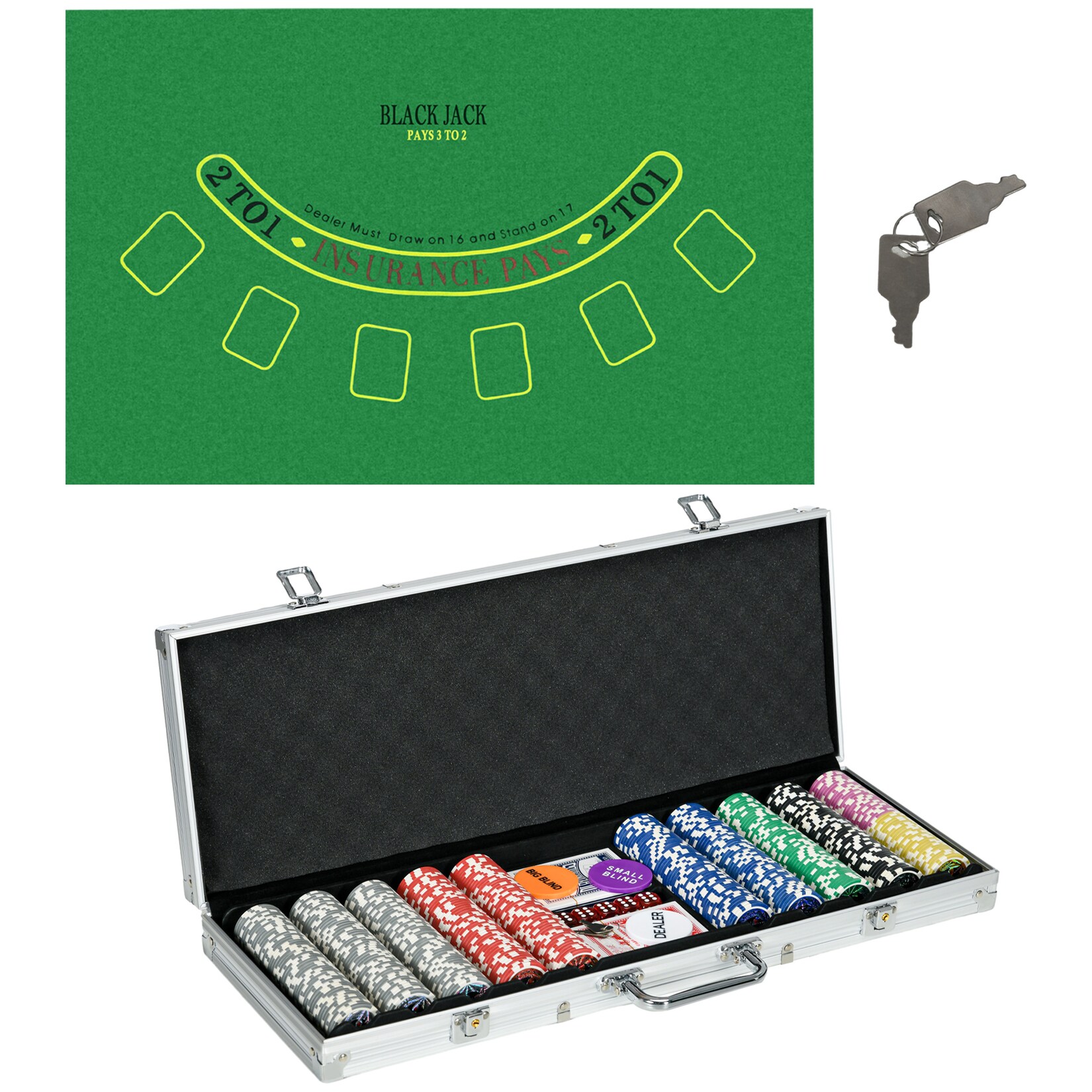 SPORTNOW Pokerkoffer Set Aluminium, PS-Kunststoff | 04255633549167