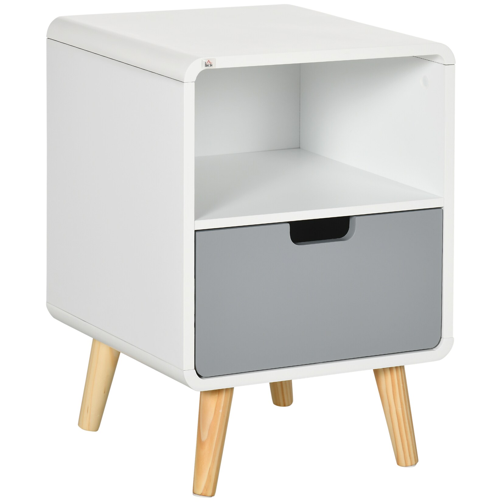 HOMCOM Nachttisch MDF, Kiefernholz | 04255633552112