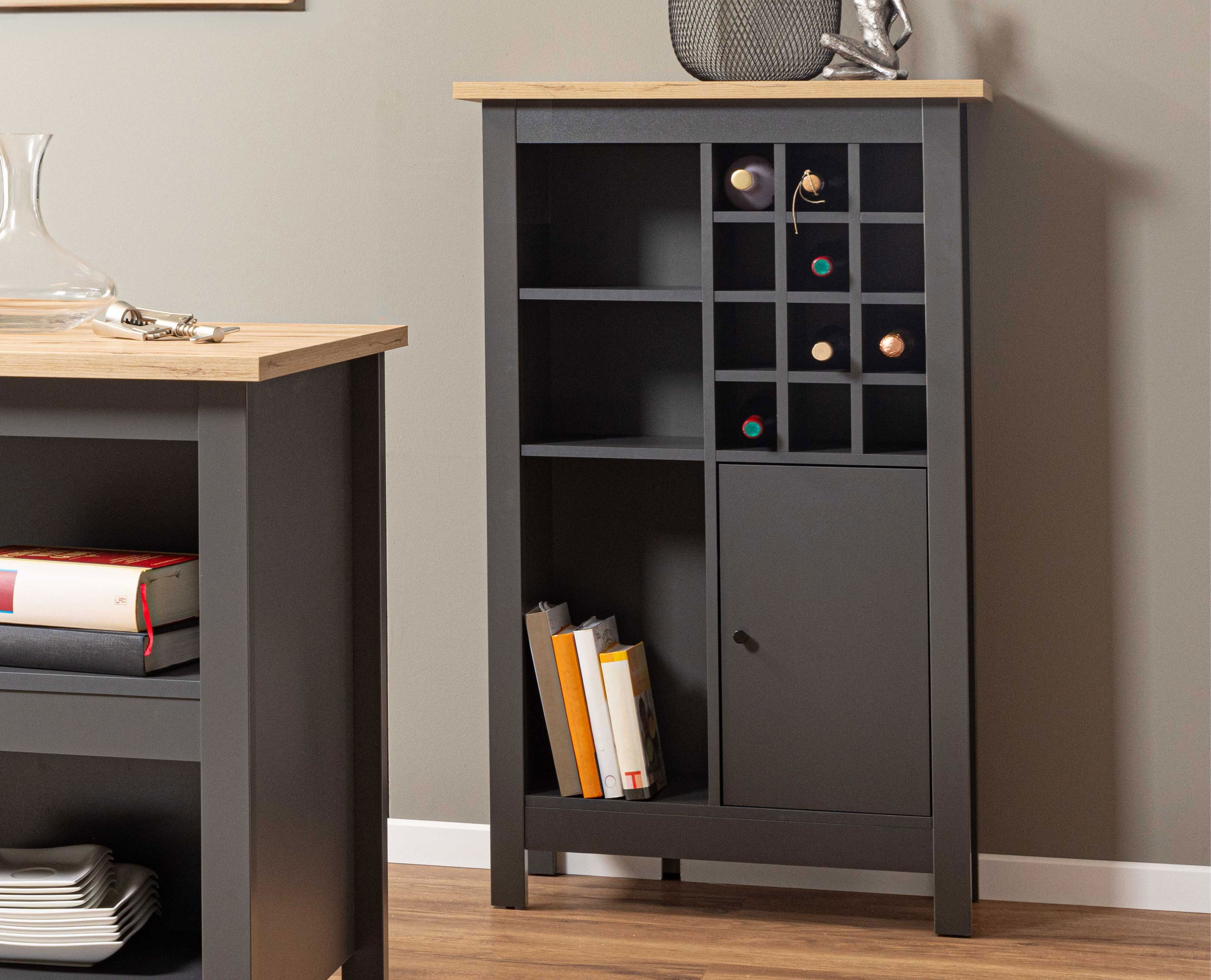 Inter Link Highboard Sideboard Kommode Julina, Anthrazit - Bild 1