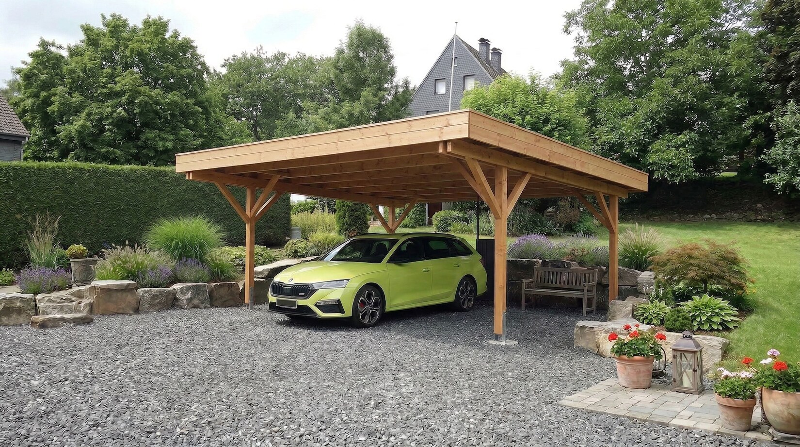 , Doppelcarport mit Flachdach Modell "Barcelona"