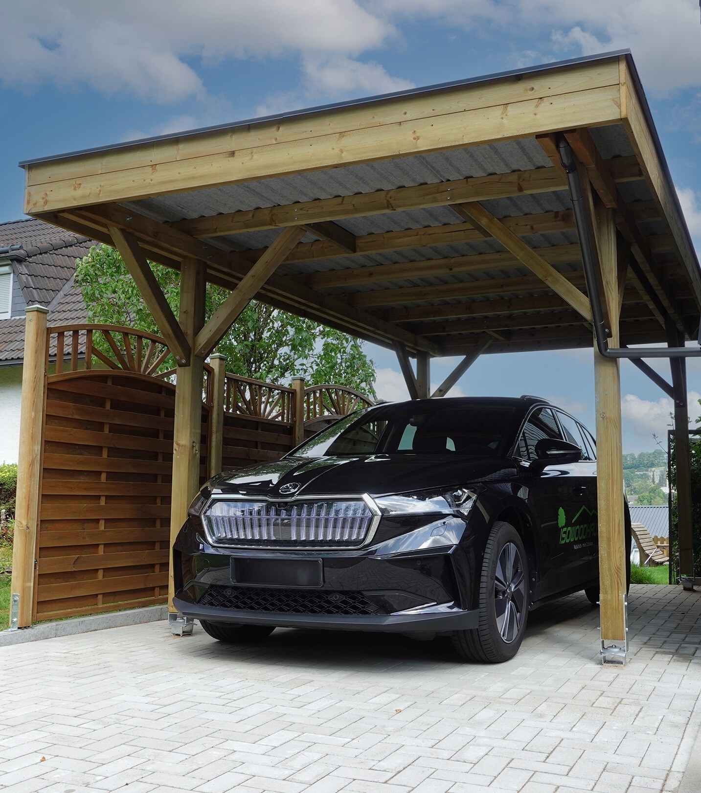 LENNECARport, Einzelcarport mit Flachdach Modell „Hockenheim“ | 04262444280028