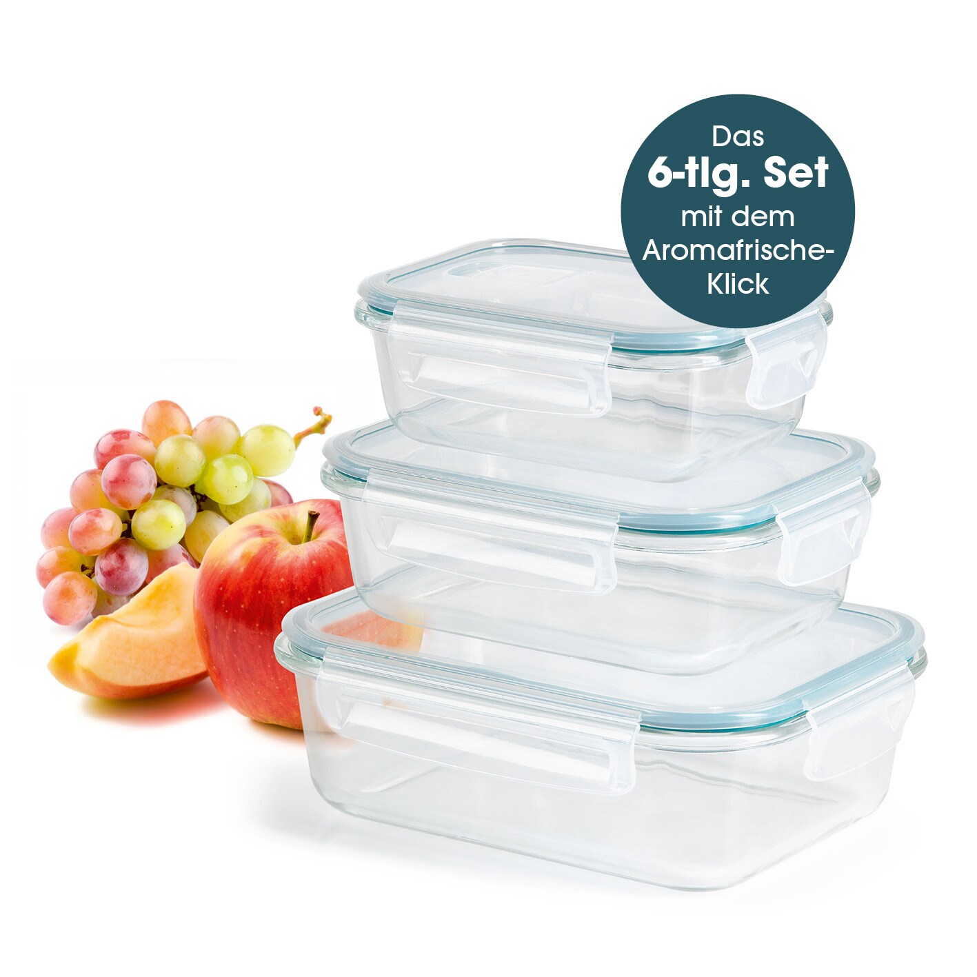 GOURMETmaxx Glas-Frischhaltedosen Klick-it 6-tlg. - Bild 1