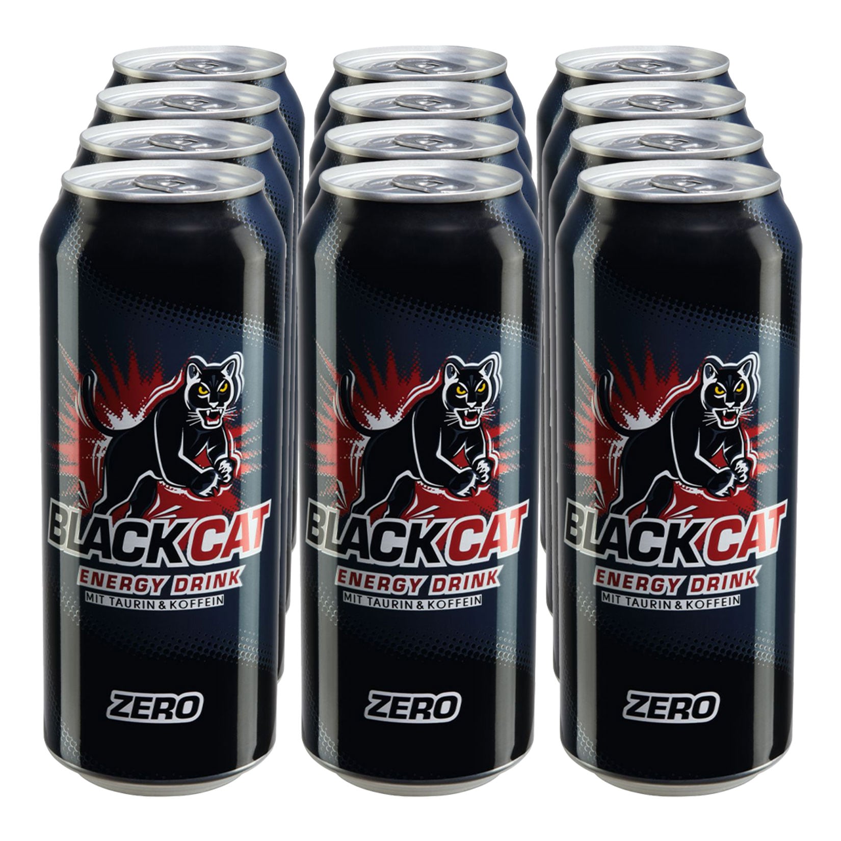 Black Cat Energy Drink Zero 0,5 Liter Dose, 12er Pack - Bild 1