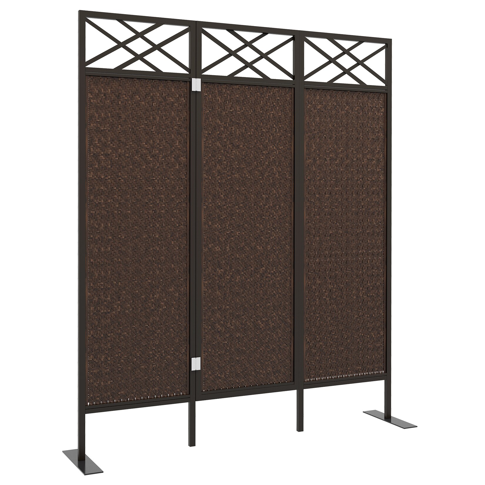 Outsunny Gartensichtschutz PE-Rattan, Stahl | 04255633557537