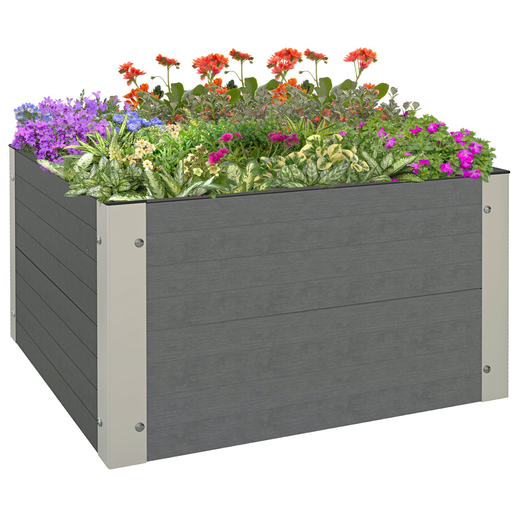 Hochbeet Holz-Kunststoff-Verbundplatte, Aluminium